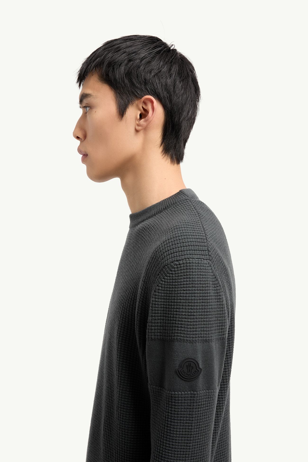 Pull en laine à logo Hommes Gris foncé Moncler 1
