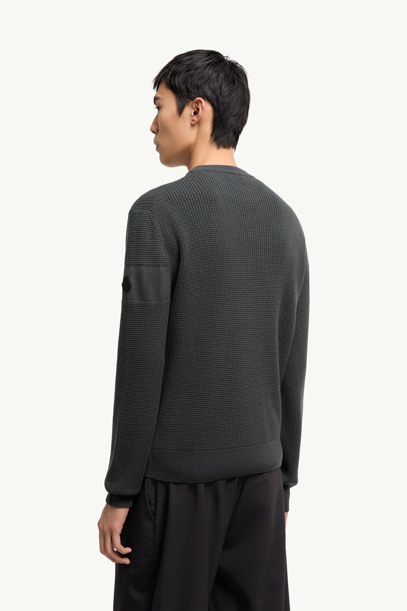 Maglione logato in lana Uomo Grigio Scuro Moncler 4