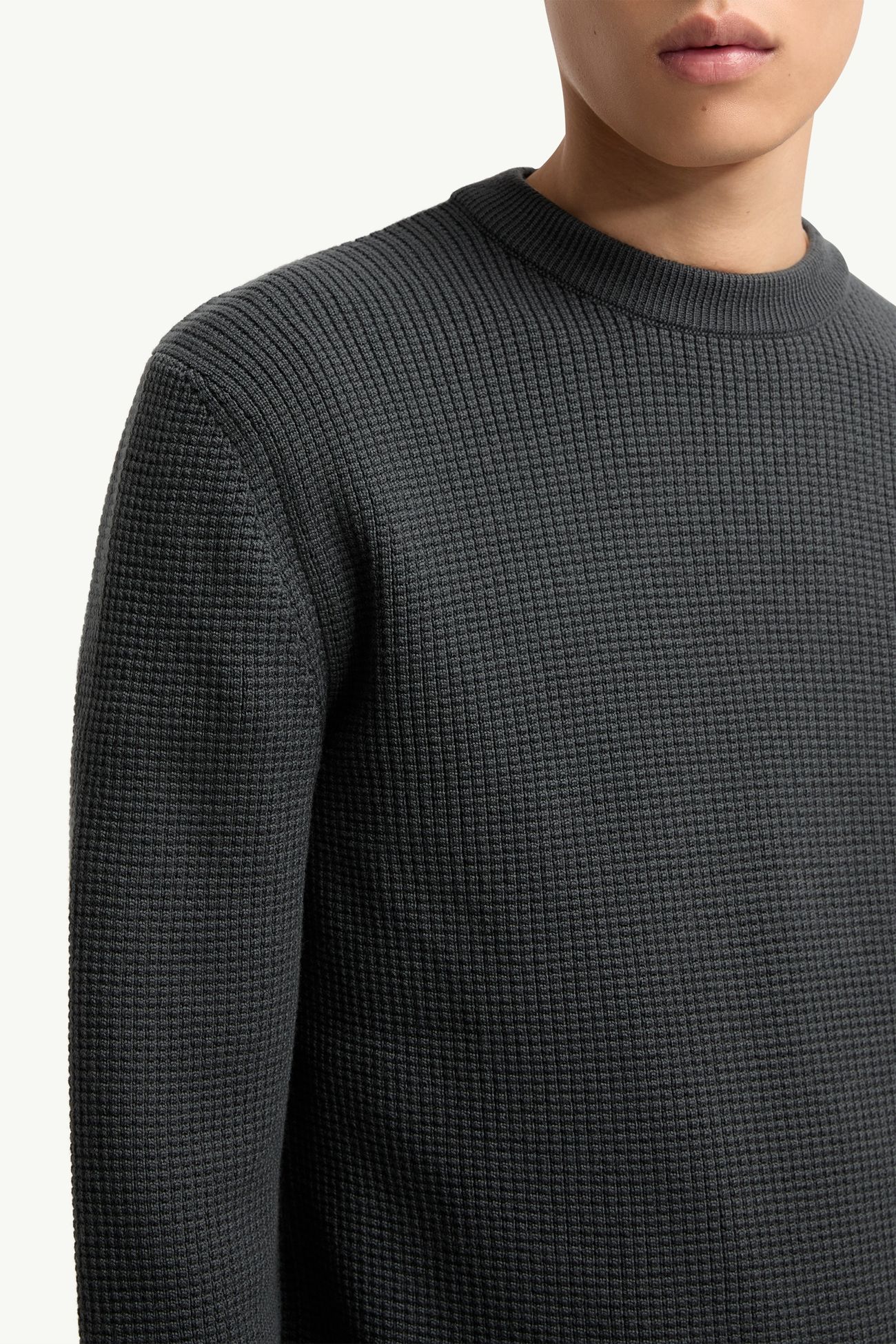 Pullover aus Wolle mit Logo Herren Dunkelgrau Moncler 5