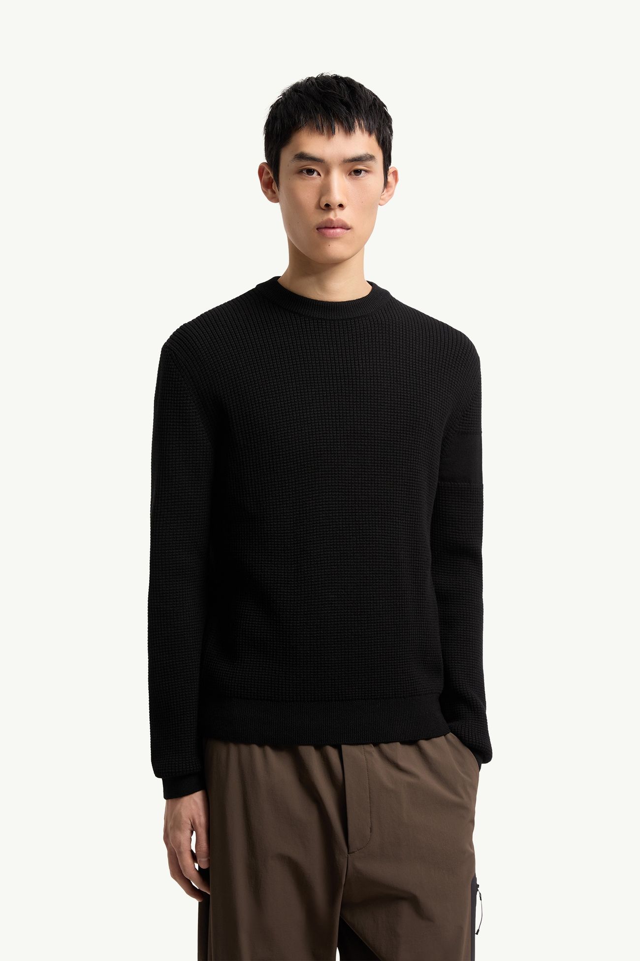 男士标识羊毛毛衣 男士 黑色 Moncler 3