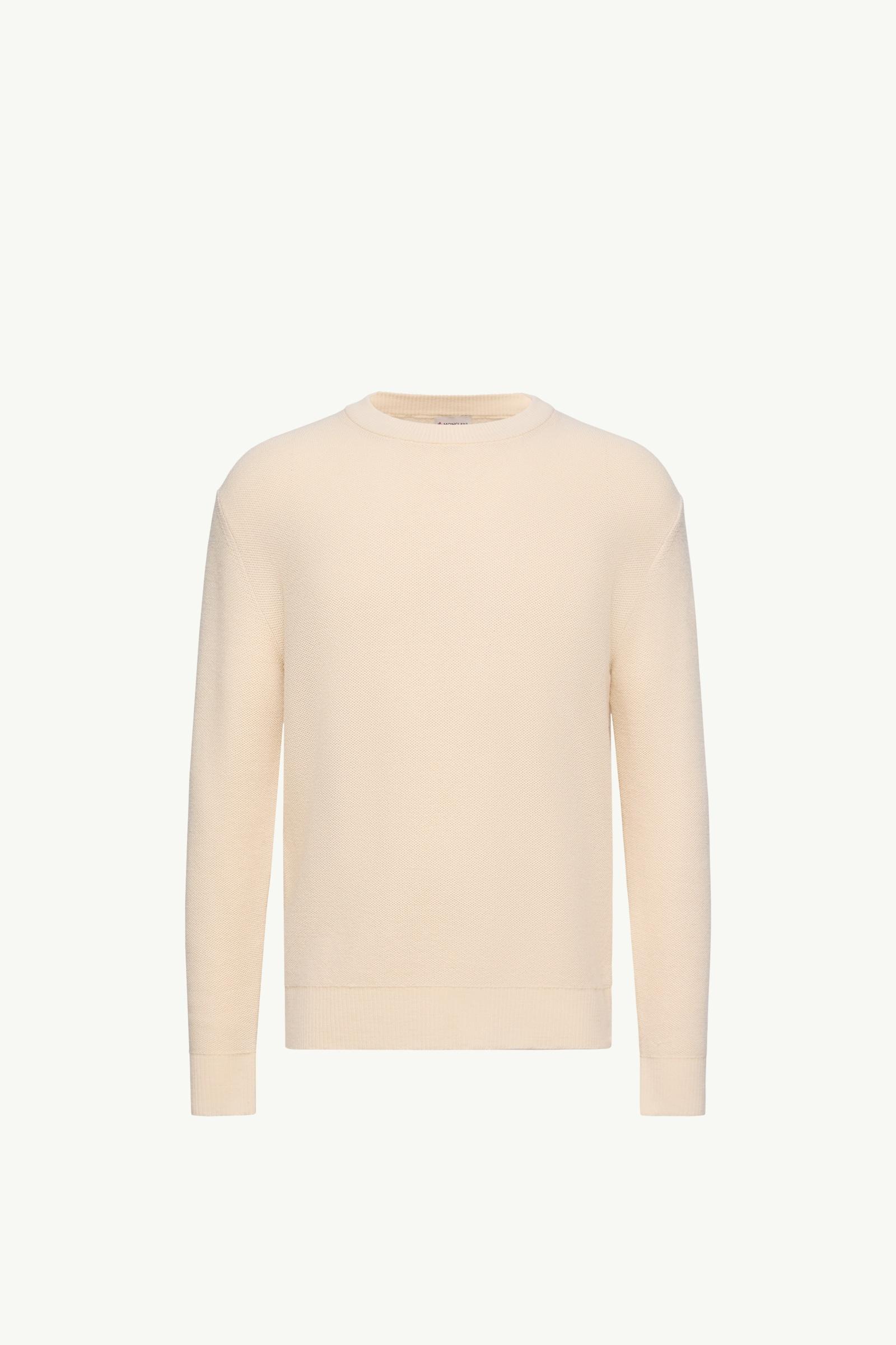 Leather Logo Wool Jumper Men Ochre Yellow Moncler, 1 of 0