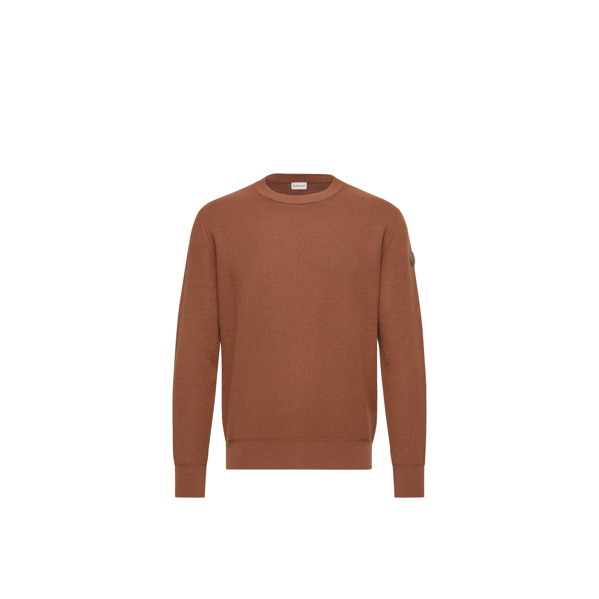 Moncler   Leather Logo Wool Jumper for Men in Red, Size: Xl