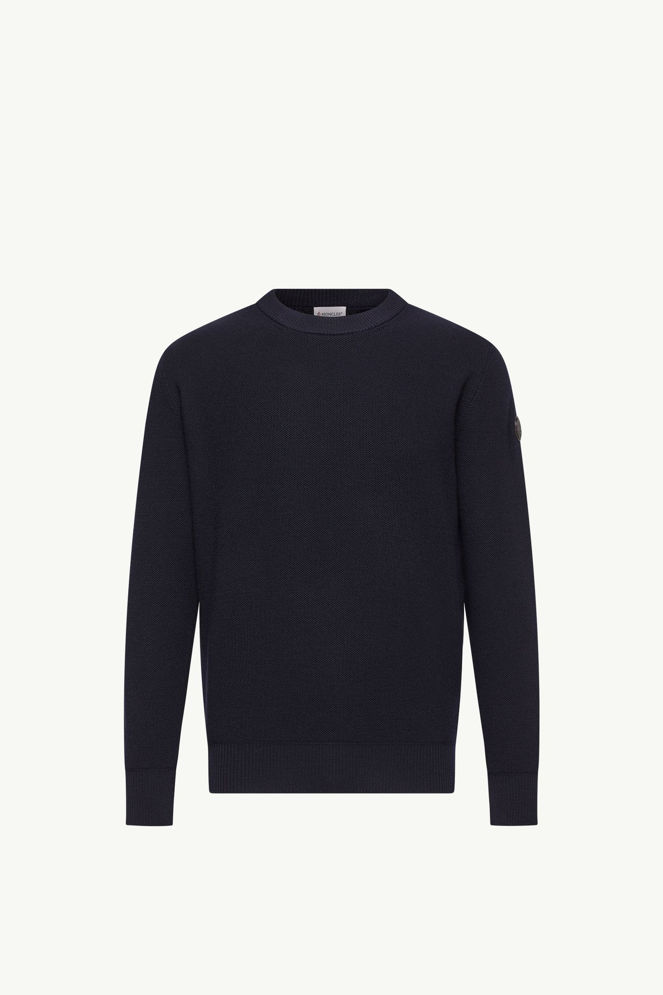 Jersey de lana con logotipo de piel Hombre Azul marino Moncler 2