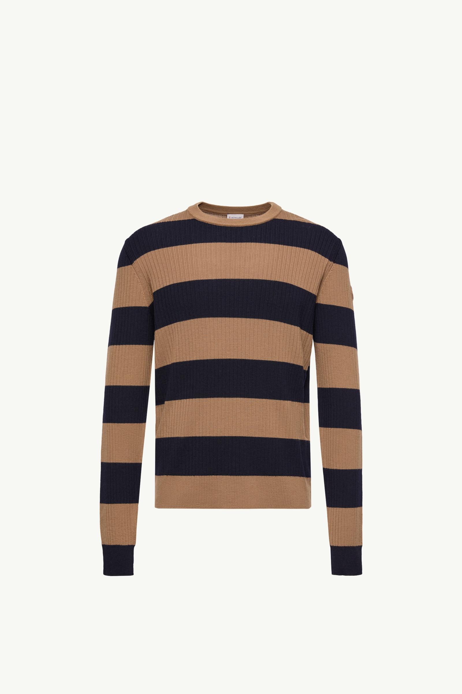 Striped Wool Jumper Men Beige & Navy Blue Moncler, 1 of 0