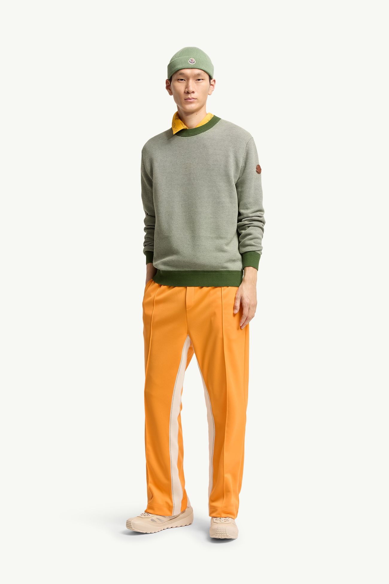 皮革標誌棉質毛衣 男士 深綠色 Moncler 0