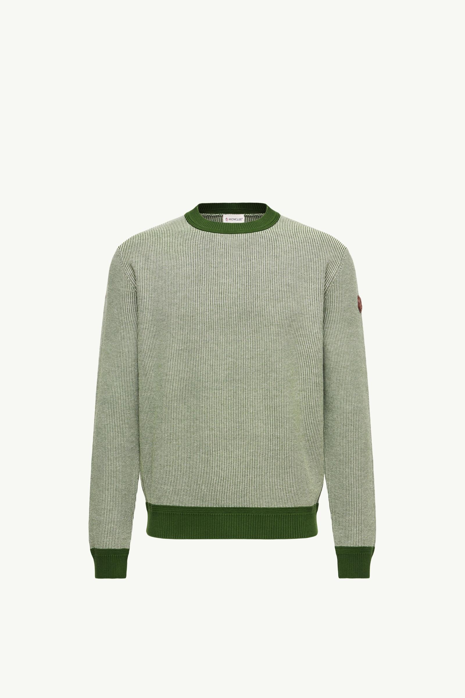 Leather Logo Cotton Sweater Men Dark Green Moncler, 1 of 0