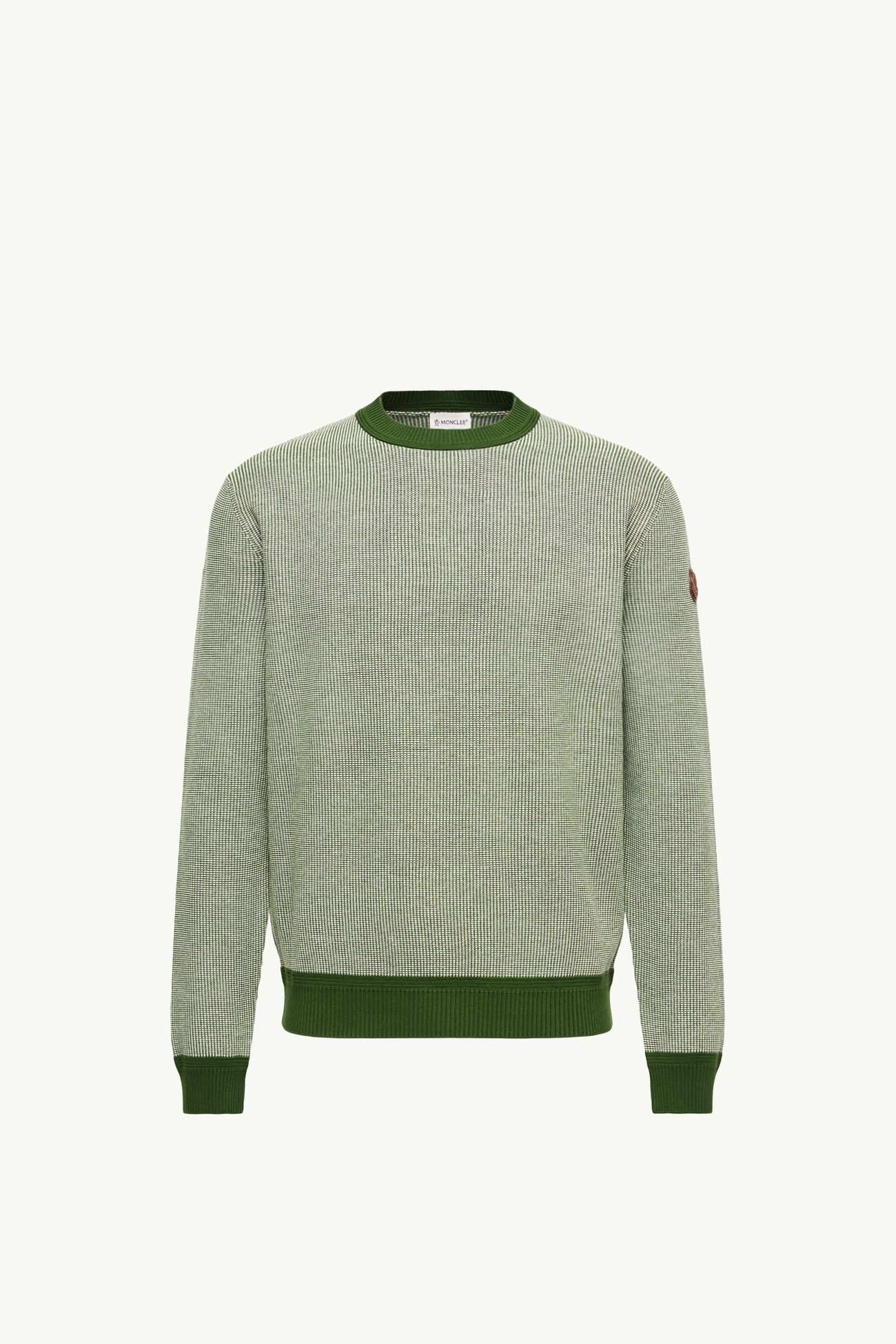 Jersey de algodón con logotipo de piel Hombre Verde Oscuro Moncler 2