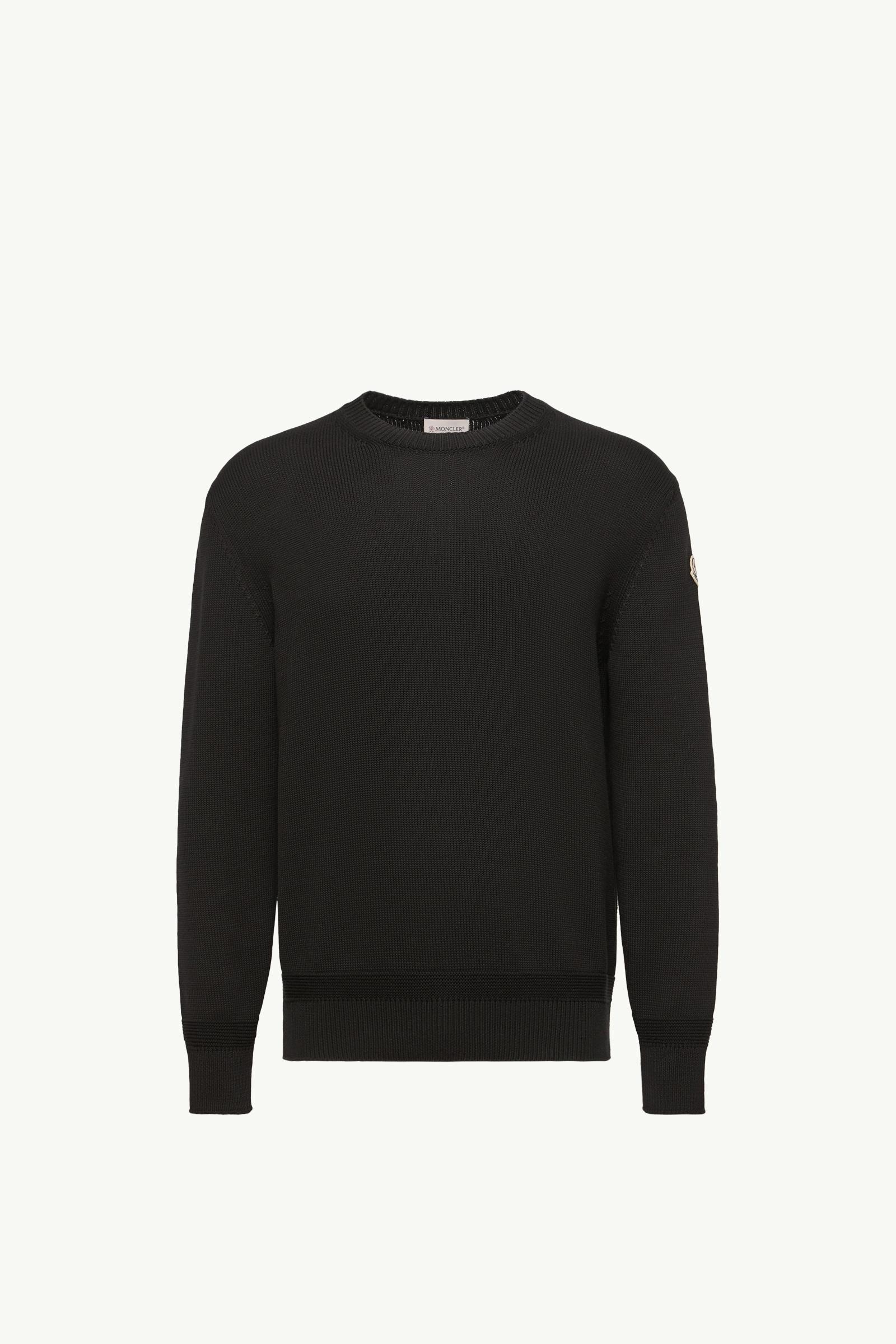 Black Logo Patch Cotton Jumper - Sweaters & Cardigans for Men