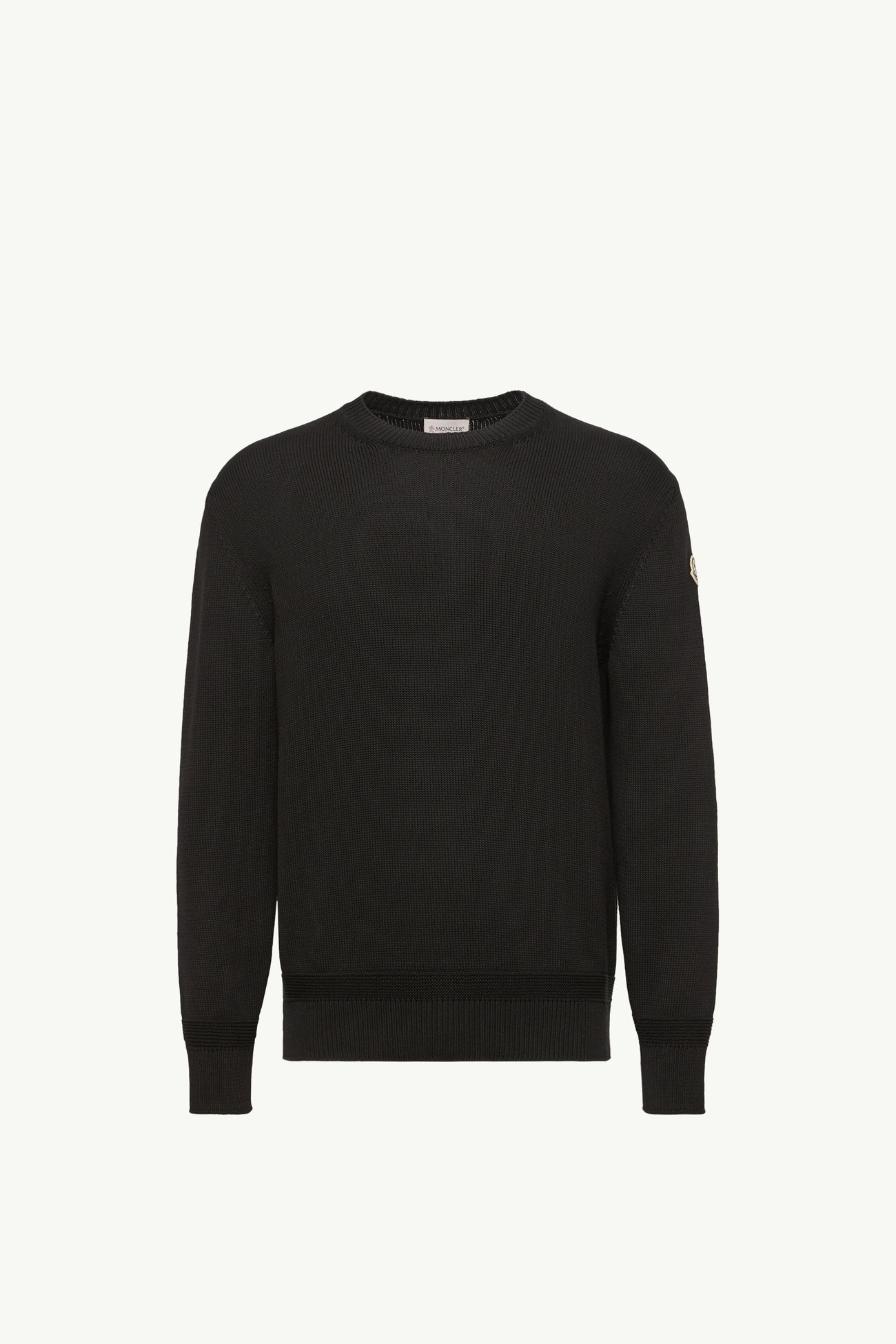 Logo Patch Cotton Jumper Men Black Moncler 2