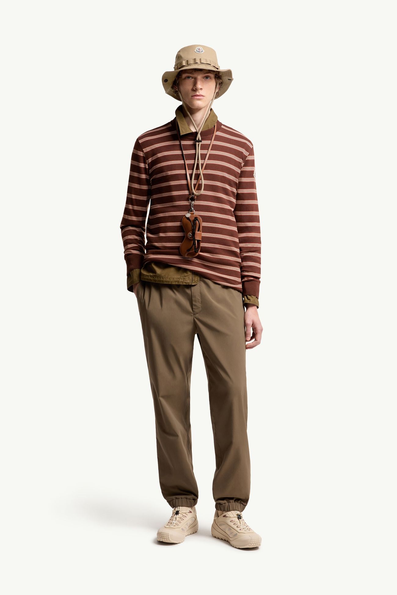 Sweat en coton rayé Hommes Moncler 0