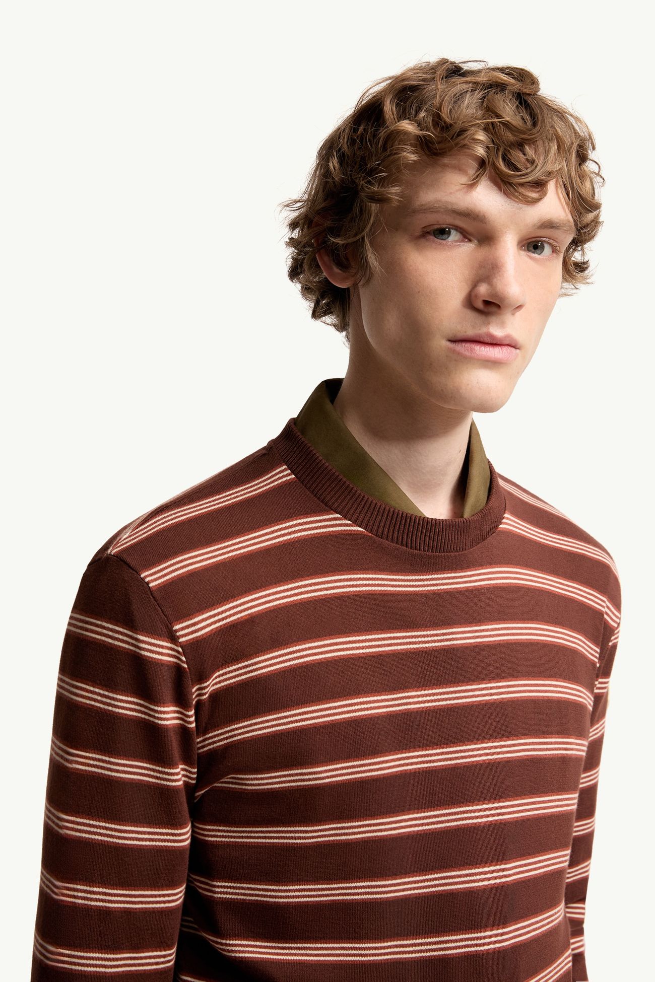 Felpa in cotone a righe Uomo Moncler 5