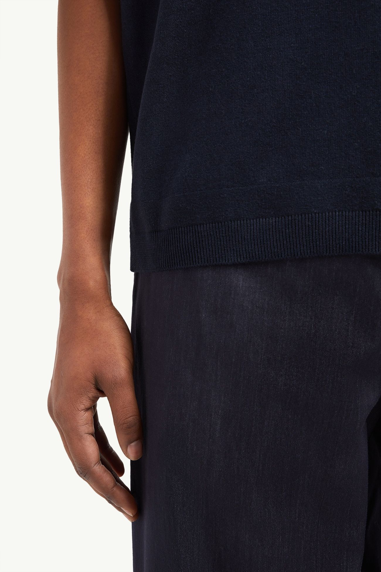 Silk & Cotton T-Shirt Men Navy Blue Moncler 5