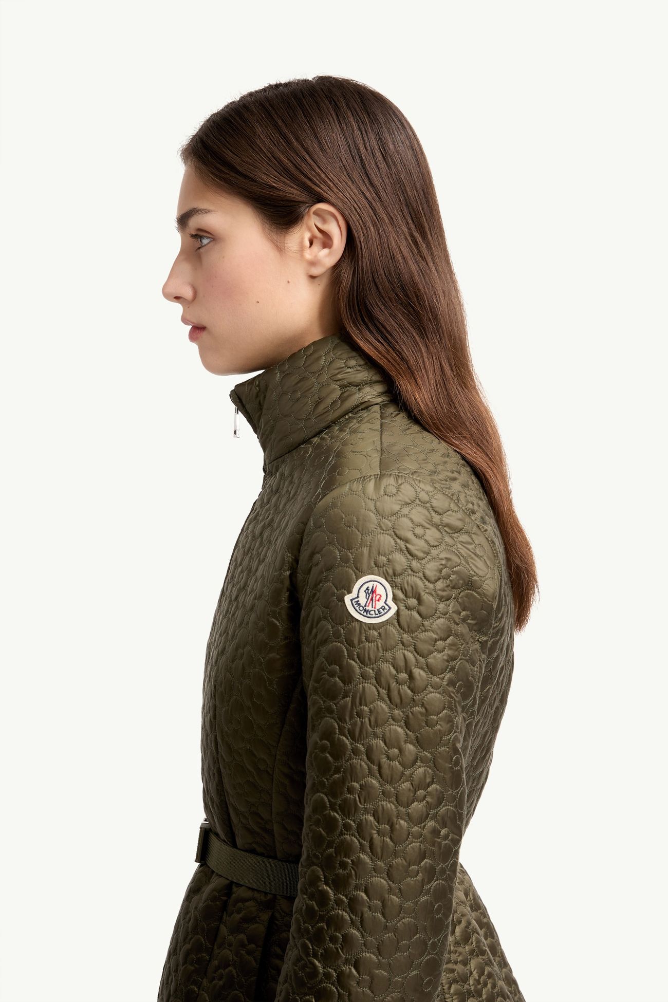 Geranium 플로럴 퀼팅 쇼트 다운 재킷 여성 올리브 그린 Moncler 1