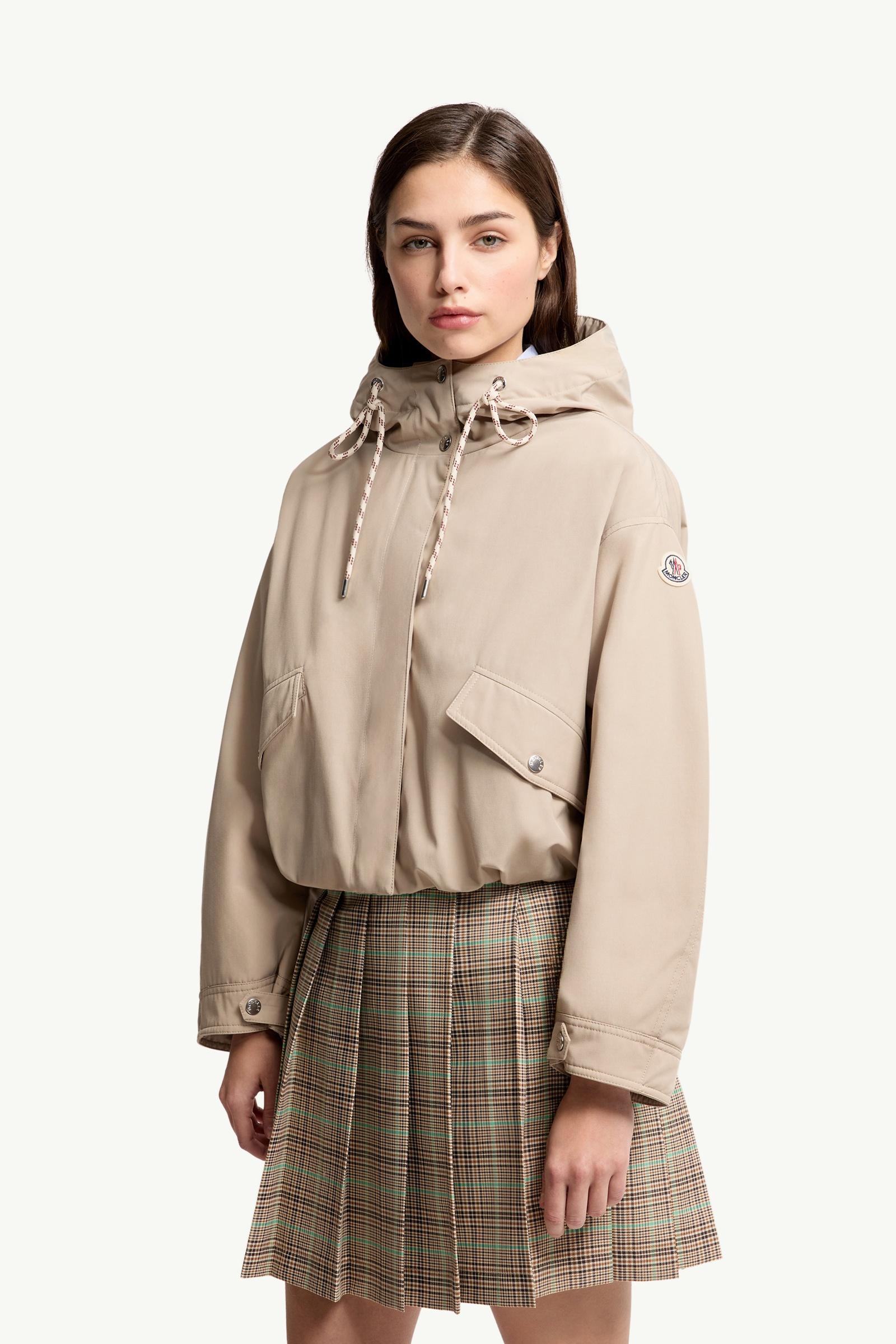 Beige Eucalyptus Hooded Short Down Jacket - Short Down Jackets for