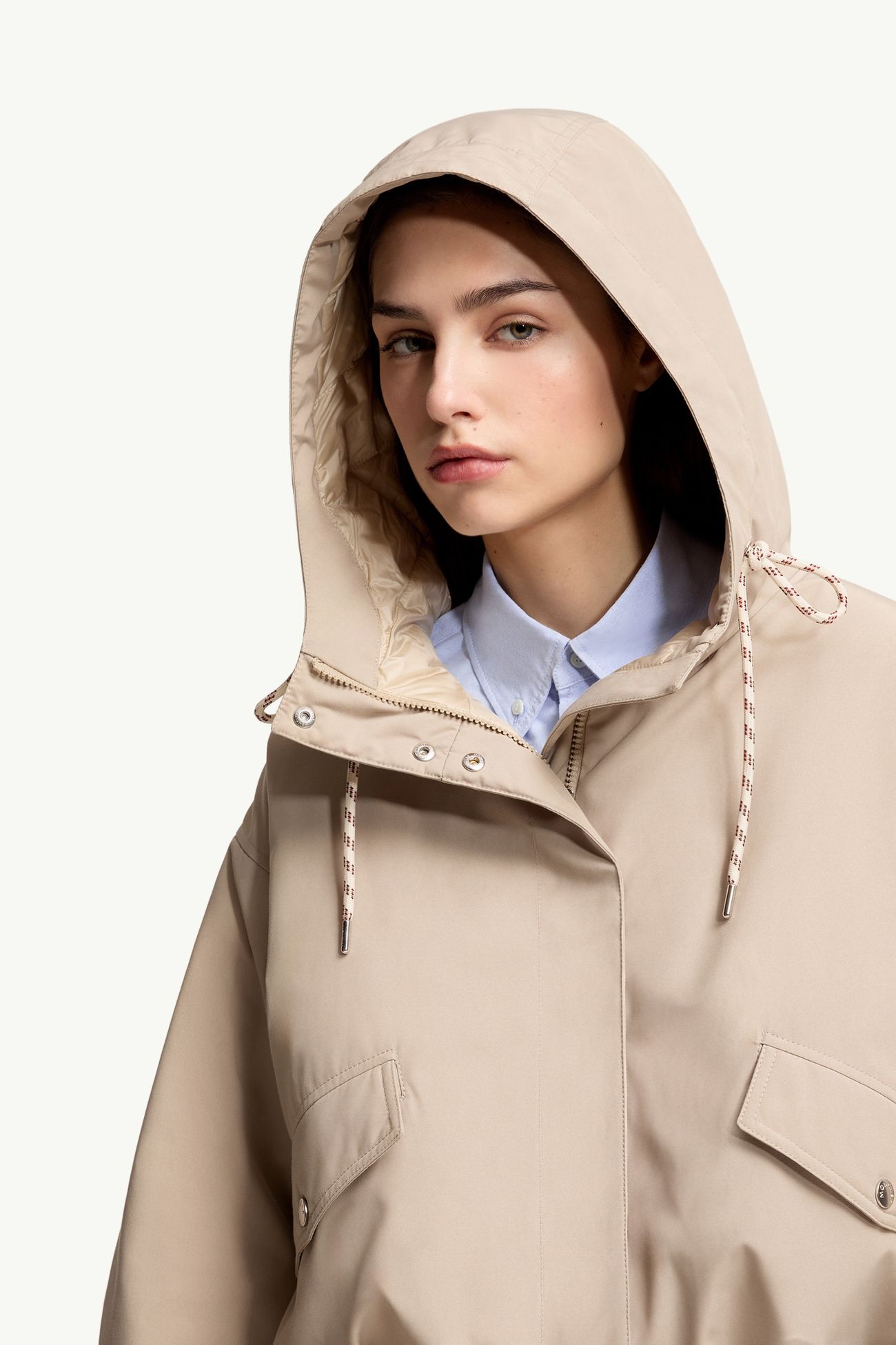 Eucalyptus kurze Daunenjacke mit Kapuze Damen Beige Moncler 6