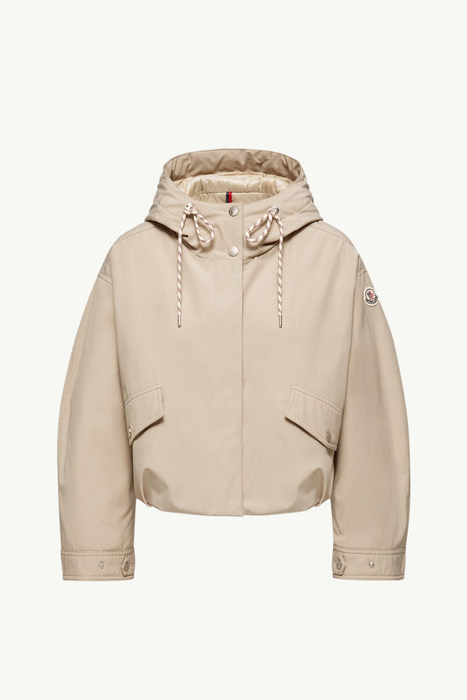 Beige Eucalyptus Hooded Short Down Jacket - Short Down Jackets for