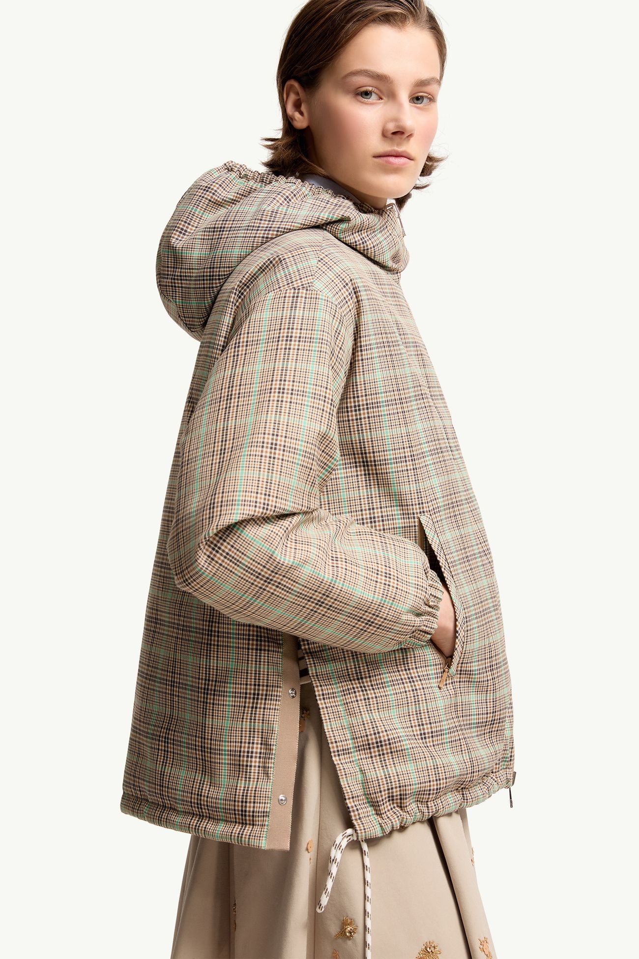 Grimpante雙面連帽短身羽絨外套 女士 淺啡色 Moncler 7