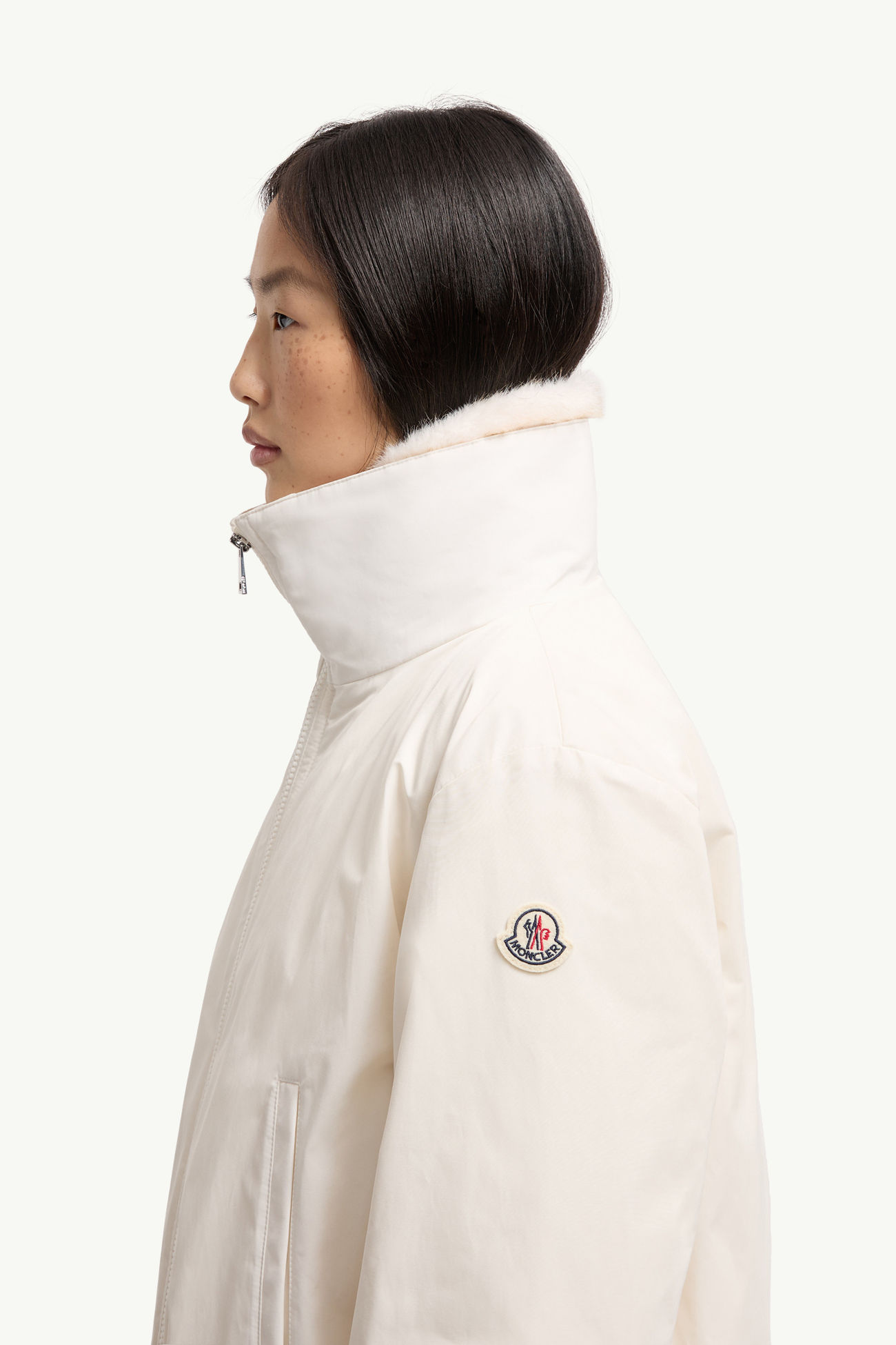 Pervenche kurze 3-in-1 Daunenjacke Damen Weiß Moncler 6