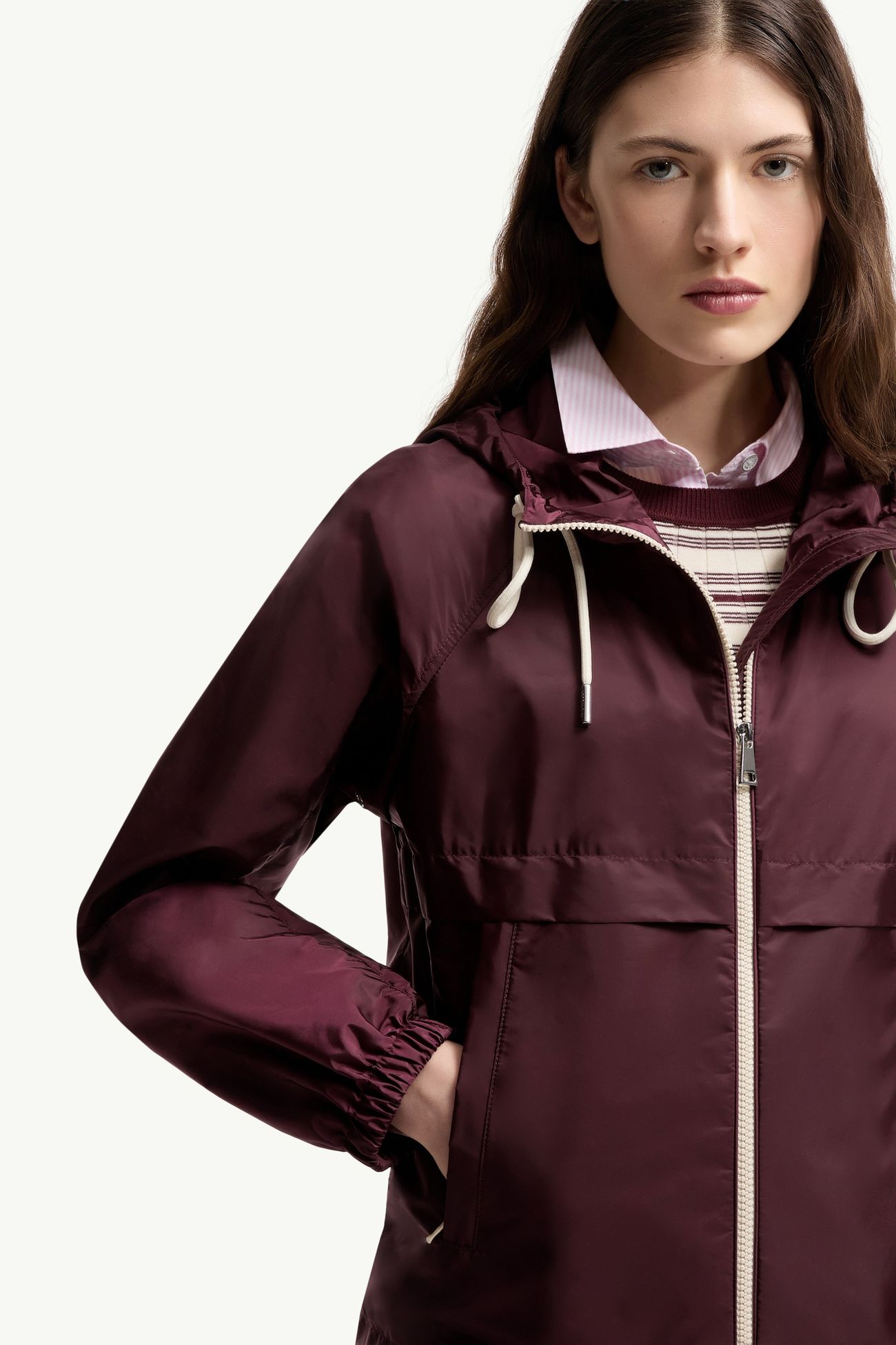 Coquelicot Hooded Jacket Women Burgundy Moncler 5