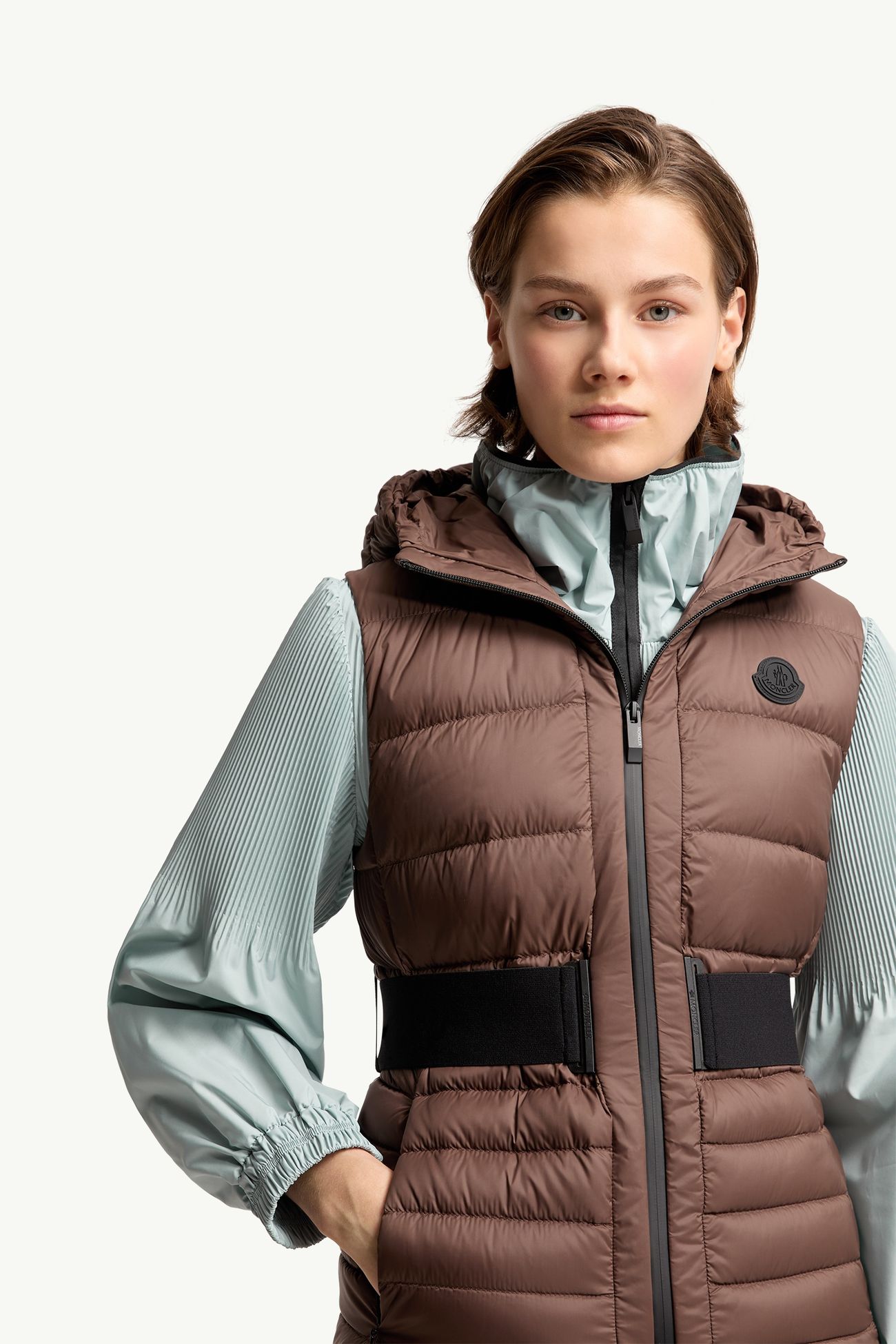 Melia Daunenweste mit Kapuze Damen Braun Moncler 6