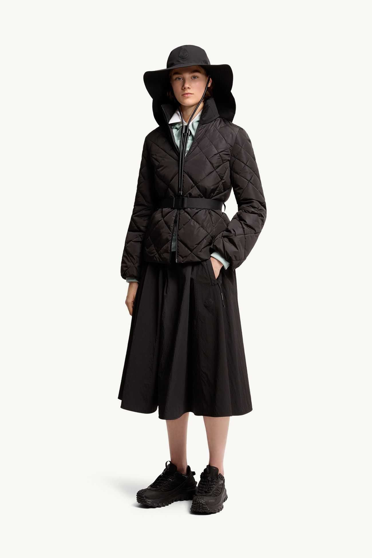 Piumino corto Balsamine con trapuntatura geometrica Donna Nero Moncler 0