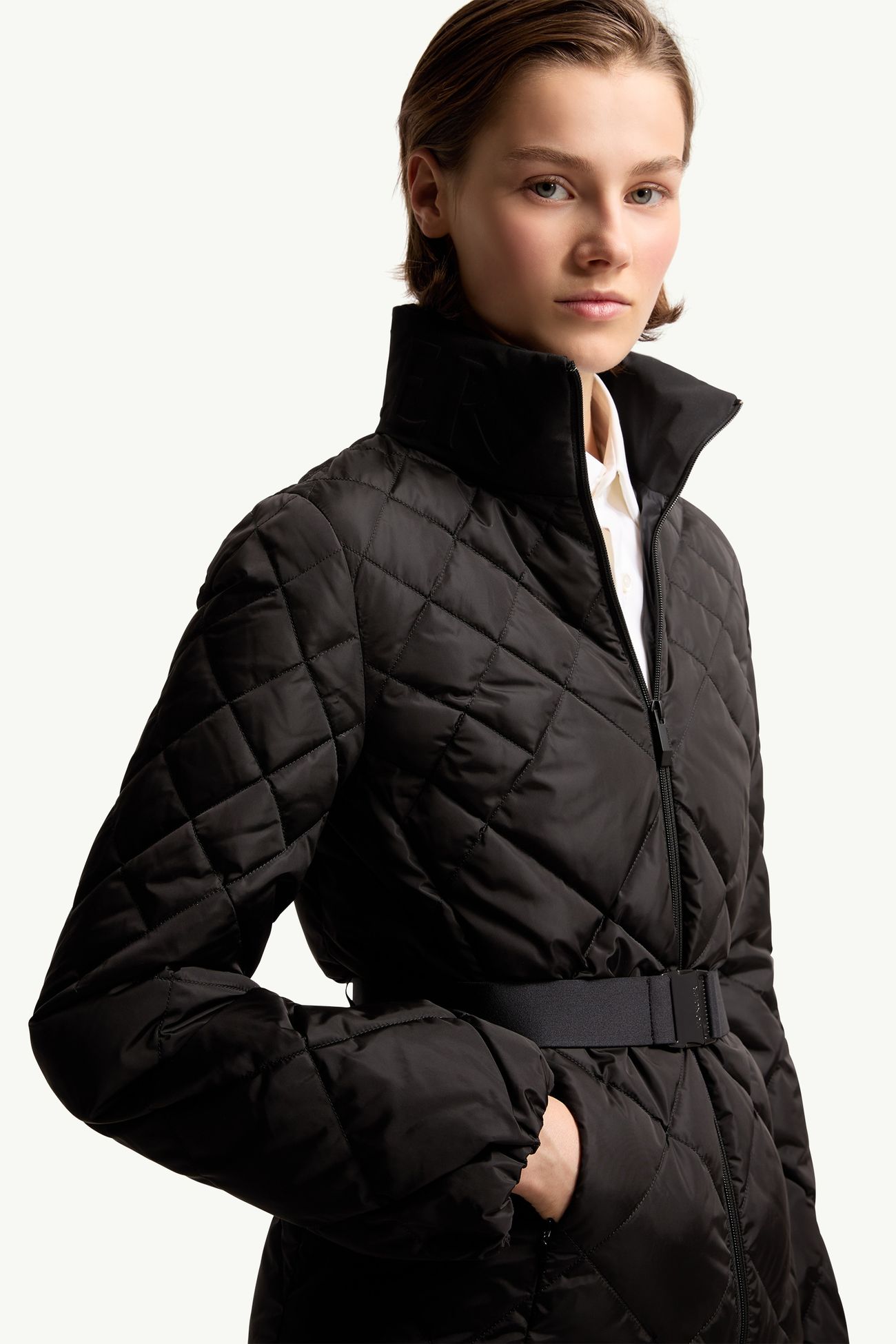 Balsamine幾何絎縫短身羽絨外套 女士 黑色 Moncler 6