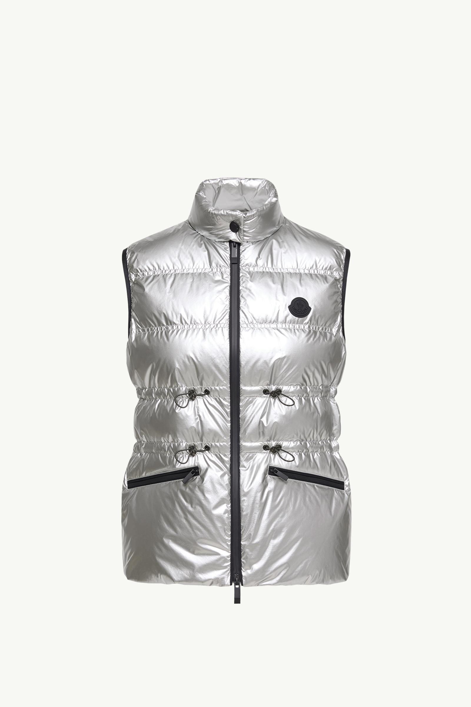 Gilet imbottito in piuma Pin Donna Argento Moncler, 1 of 0
