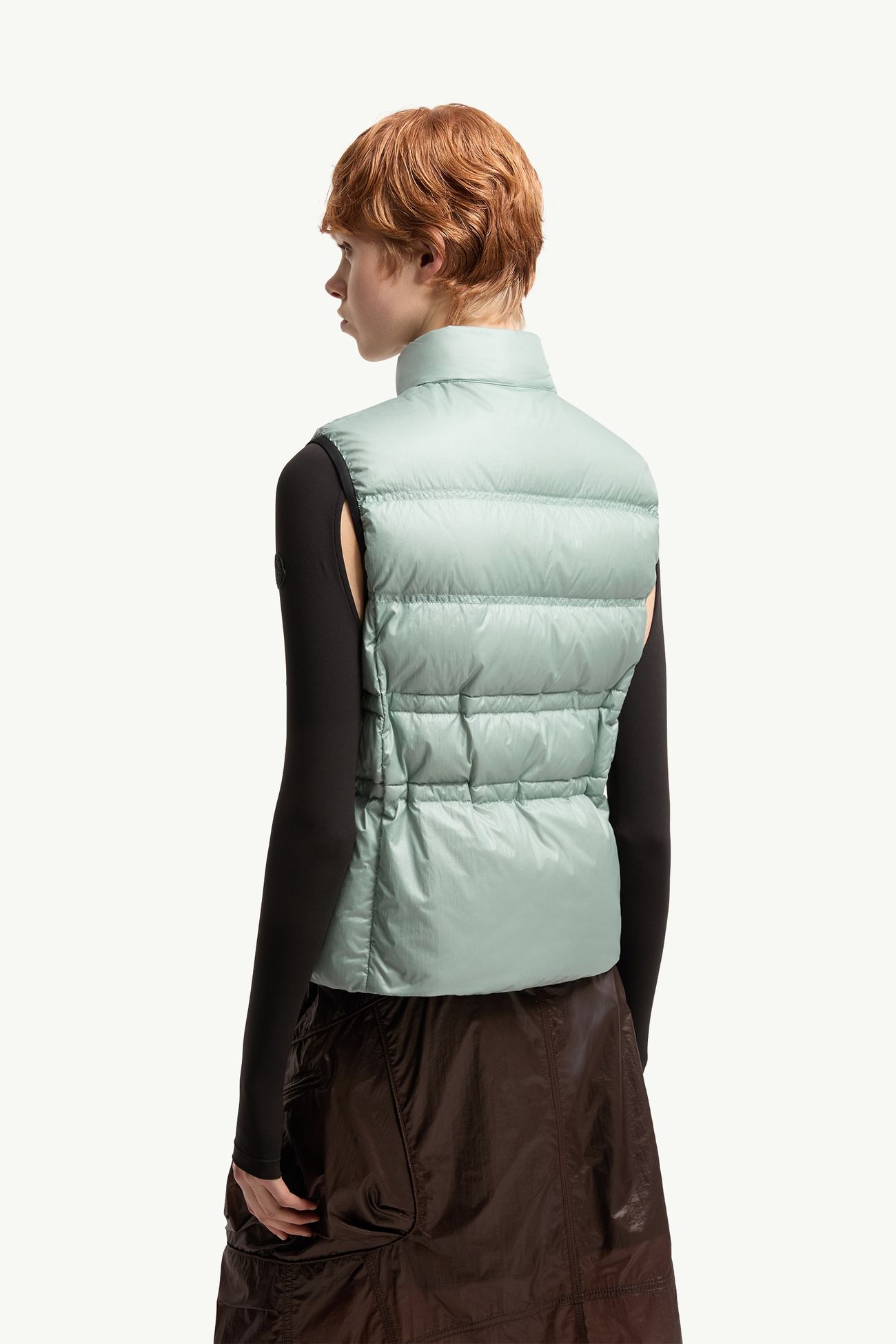 Gilet imbottito in piuma Pin Donna Verde Acqua Moncler 4