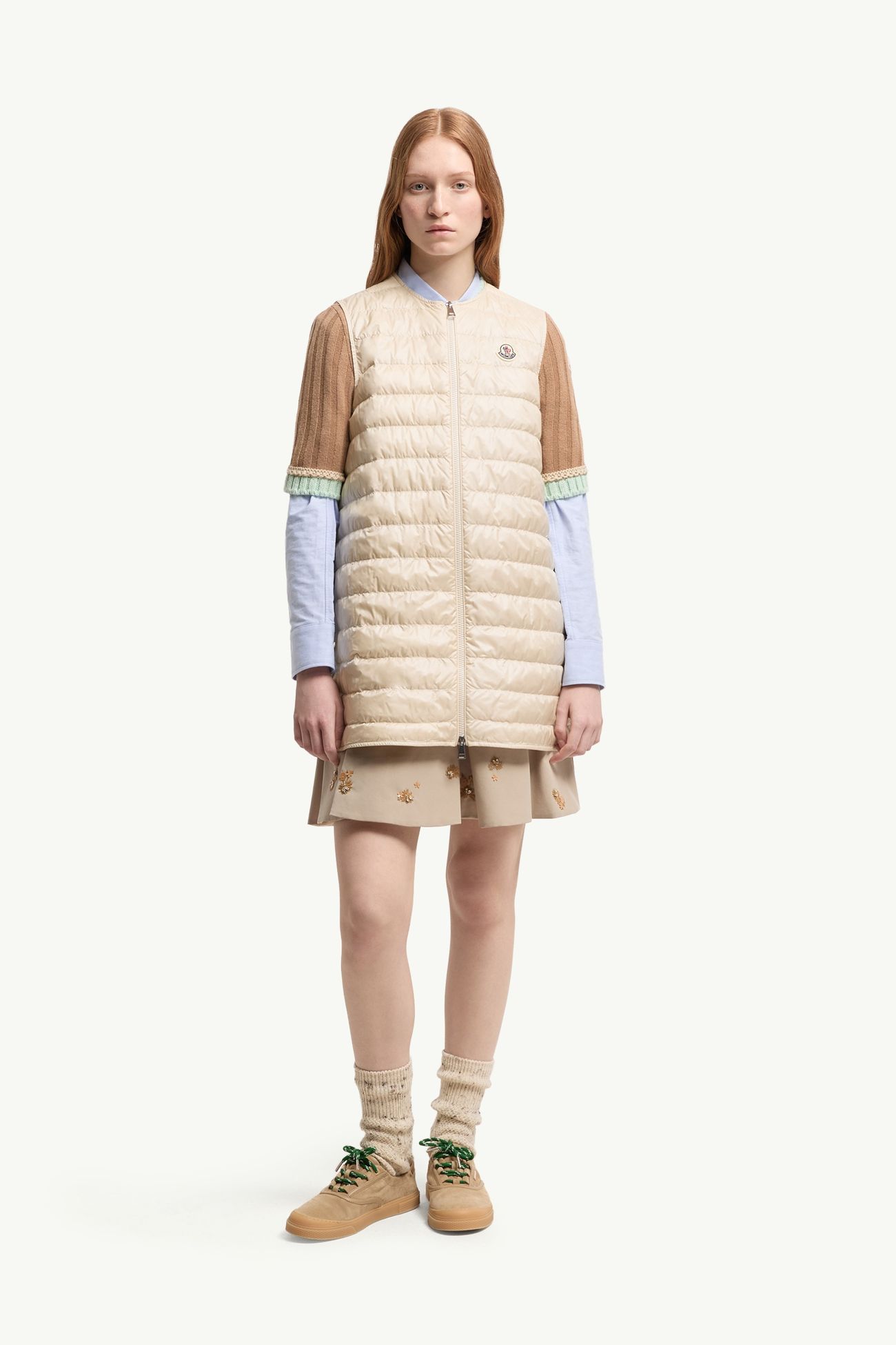 Doudoune longue 3-en-1 à capuche Begonia Femmes Beige Clair Moncler 5