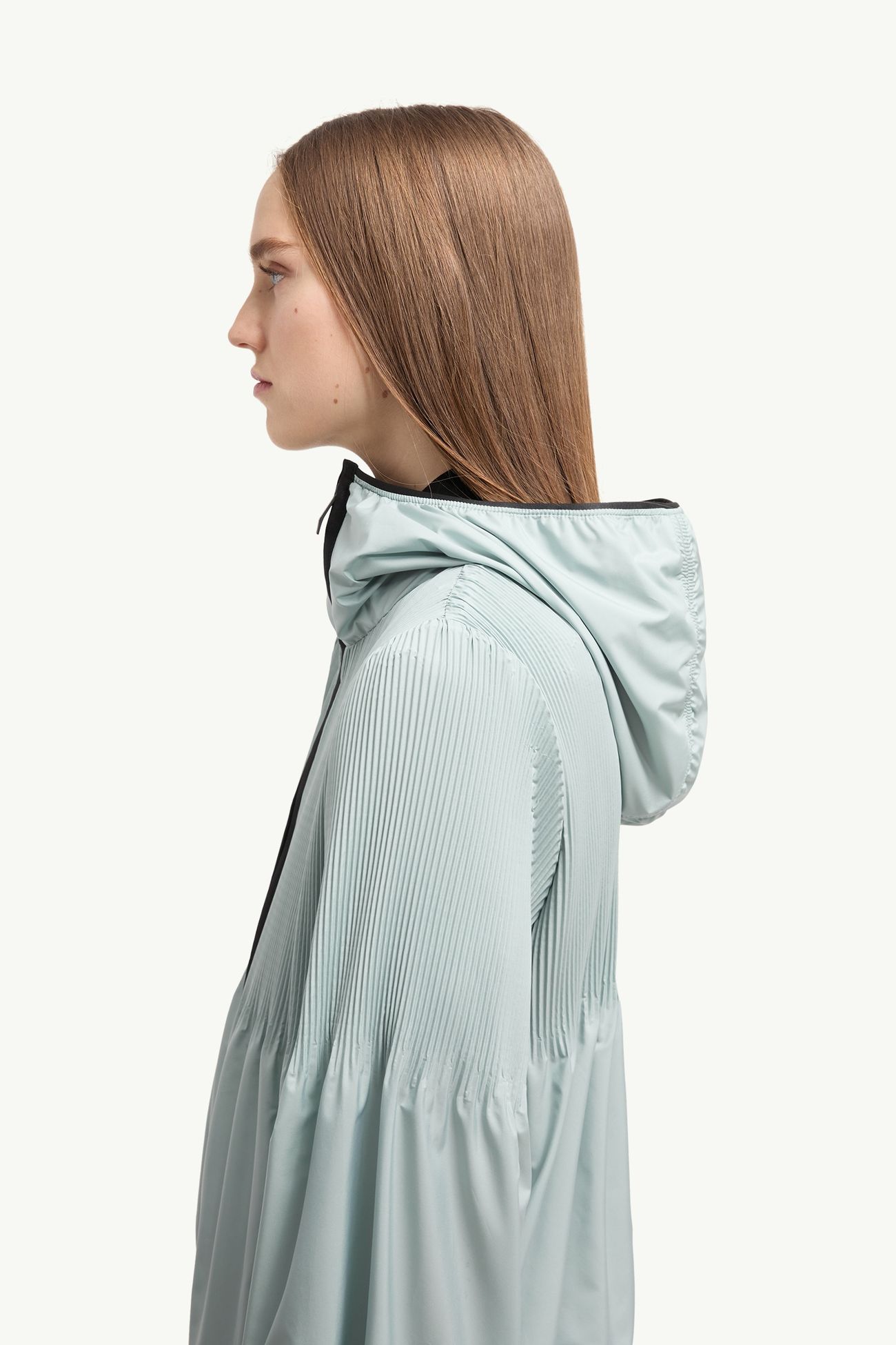 Anemone Plissee-Kapuzenjacke Damen Wassergrün Moncler 1