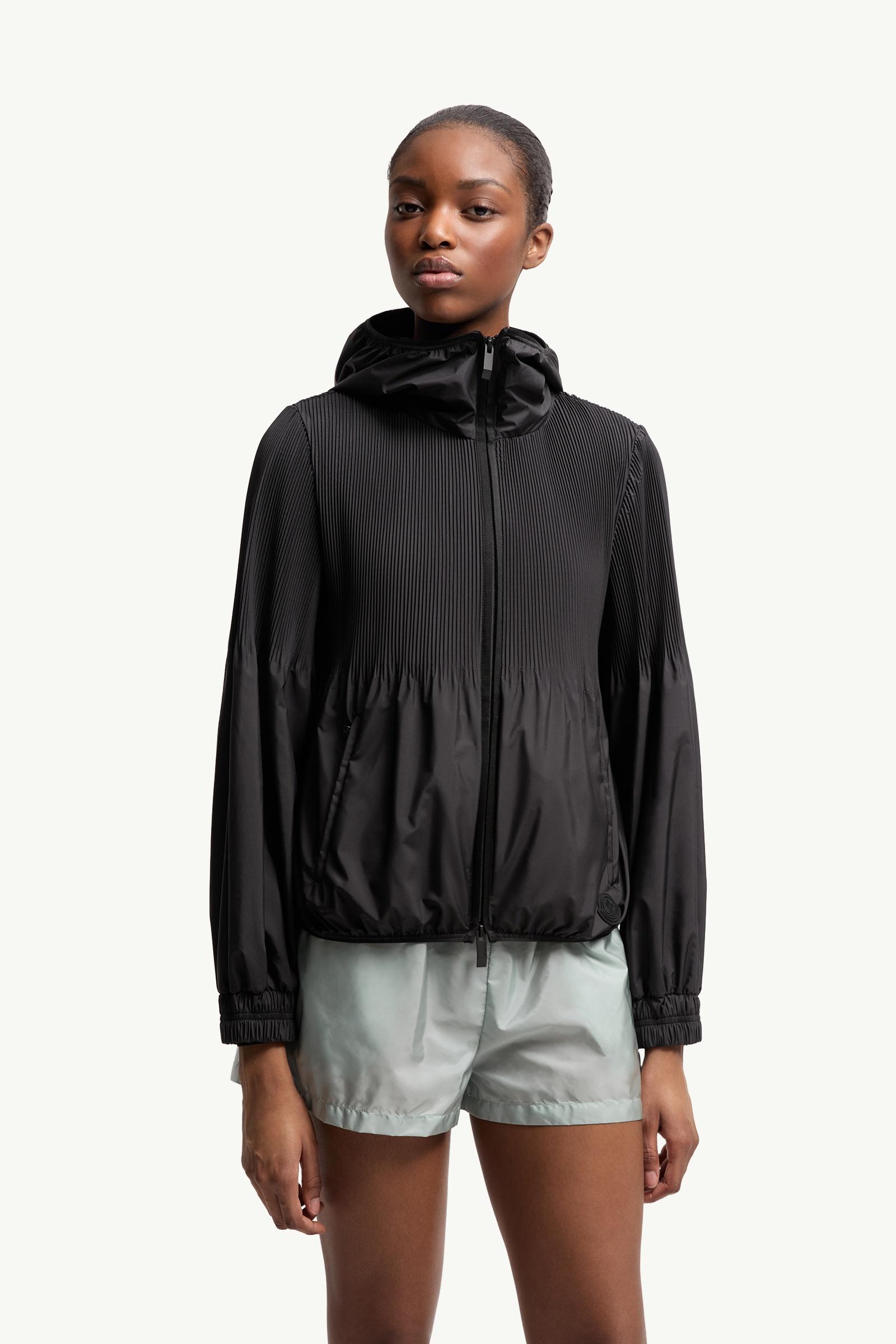 ジャケット・アウター epine pleats frill jacket black Black Anemone Pleated Hooded Jacket - Windbreakers & Raincoats for