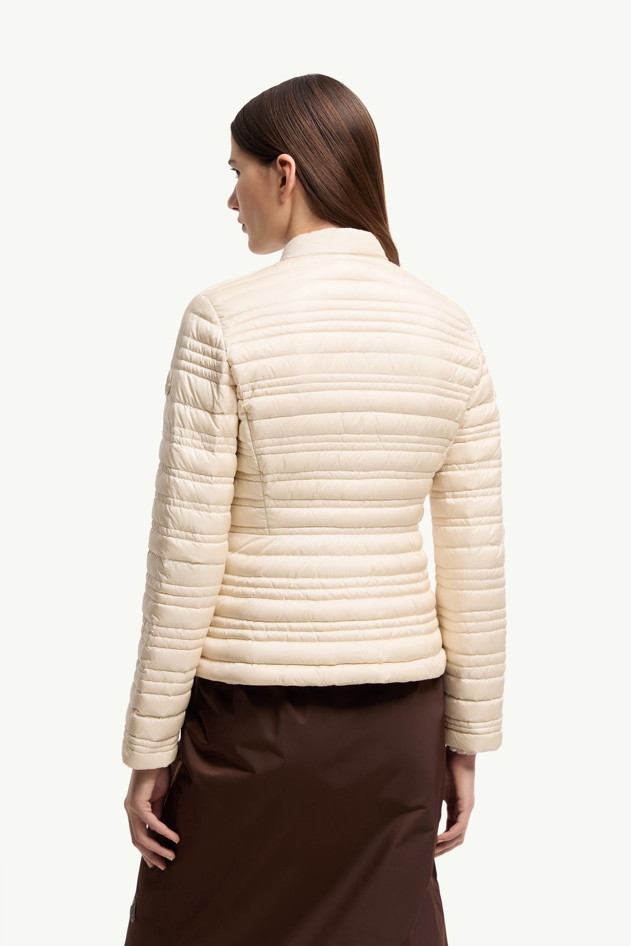 Cataire Striped-Quilted Down-Filled Biker Jacket Women Light Beige Moncler 4