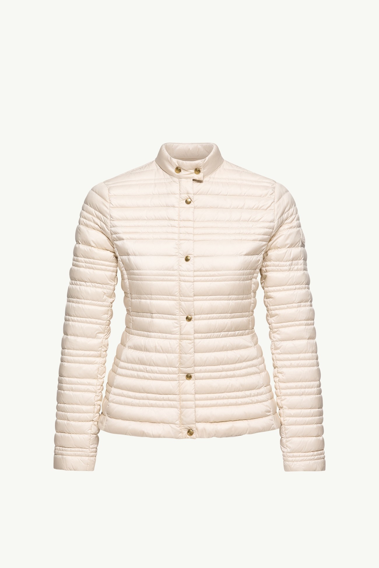 Cataire Daunen-Bikerjacke mit gestreifter Steppung Damen Hellbeige Moncler 2