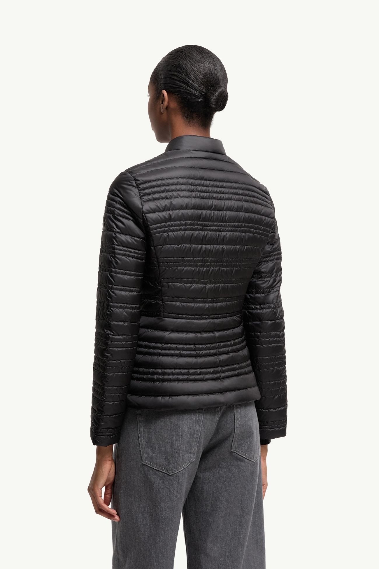 Cataire條紋絎縫羽絨電單車外套 女士 黑色 Moncler 4