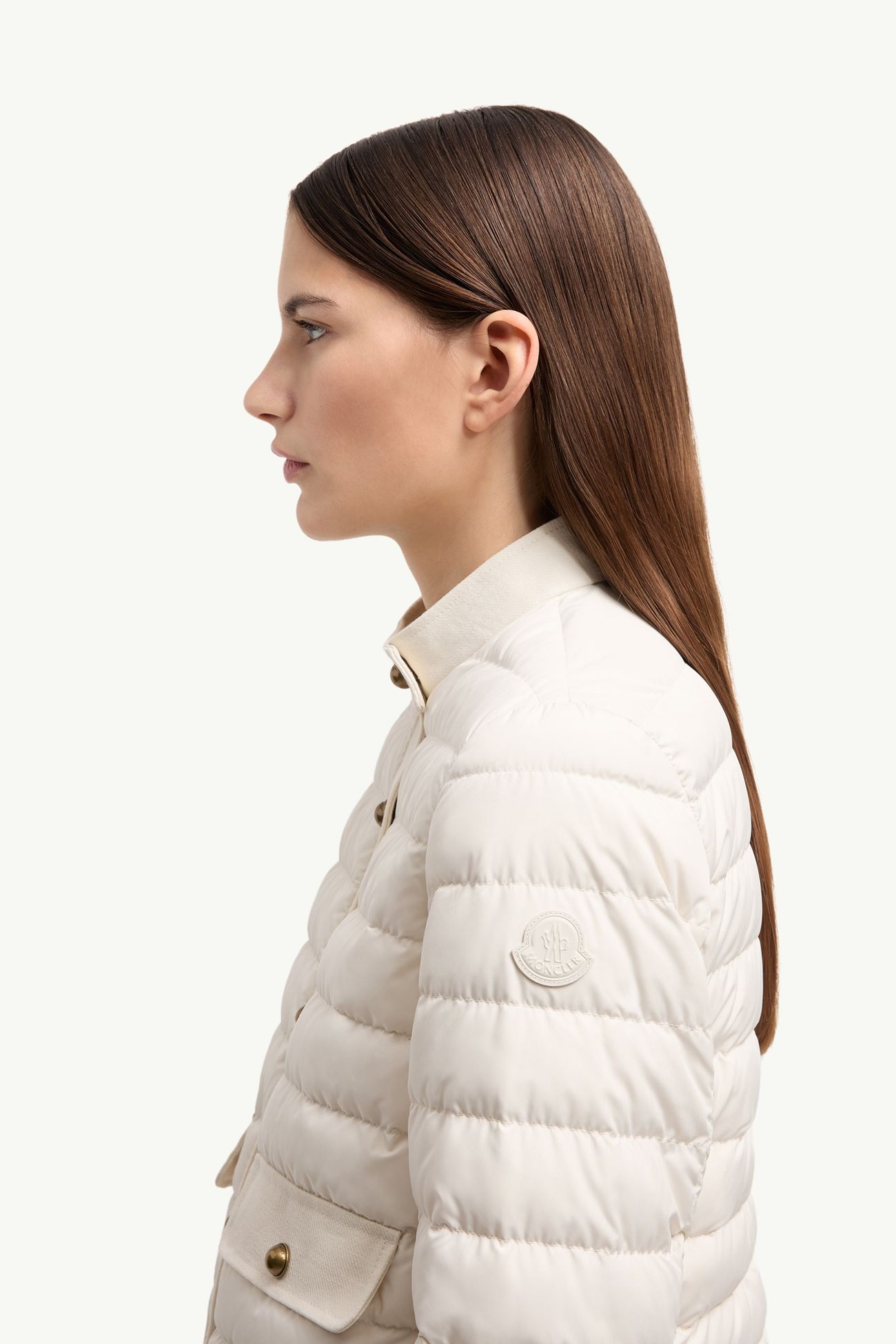 Juju Cotton & Linen-Trimmed Short Down Jacket Women White Moncler 1
