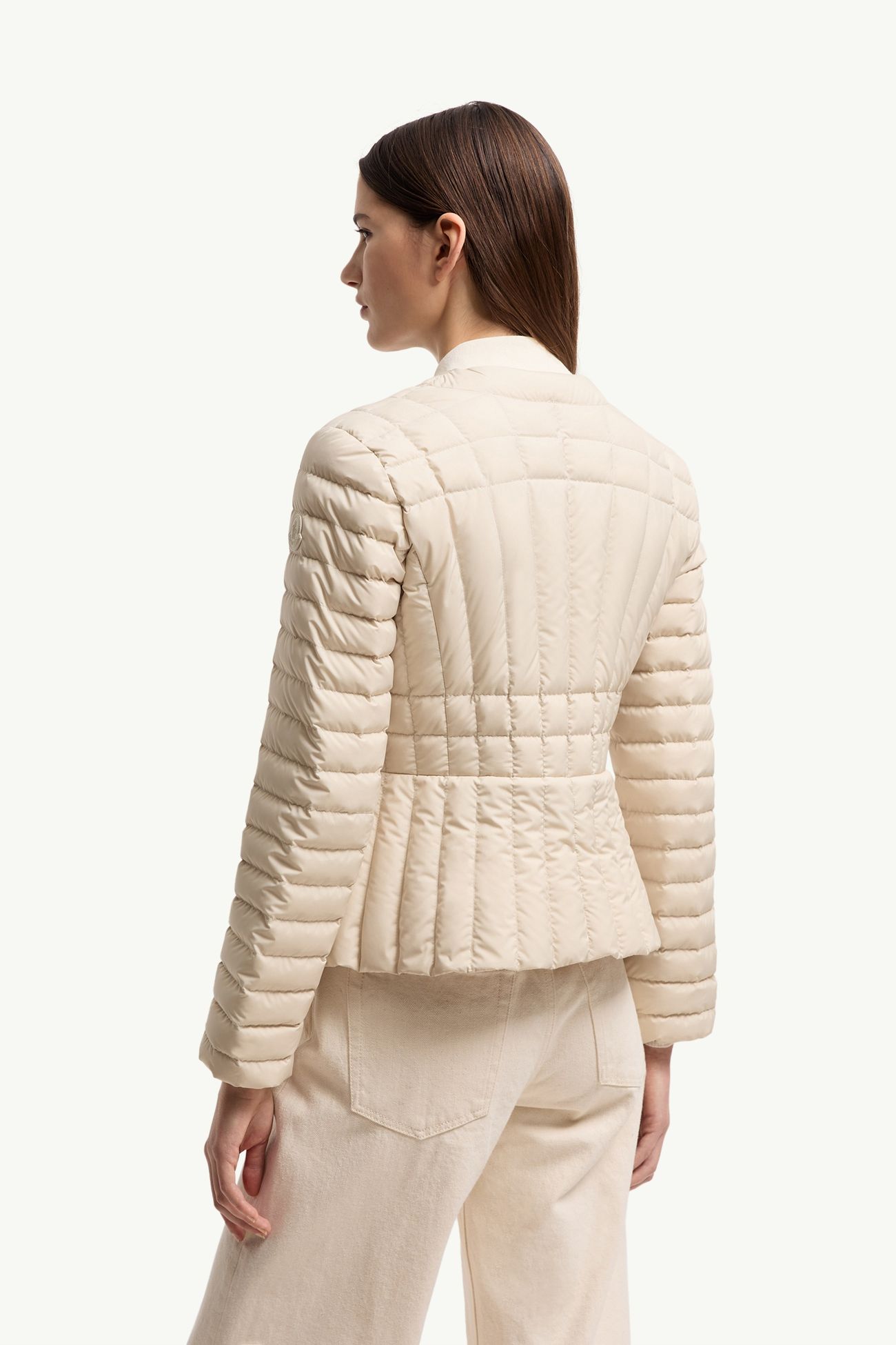 Doudoune courte à matelassage vertical Menthe Femmes Beige Clair Moncler 4