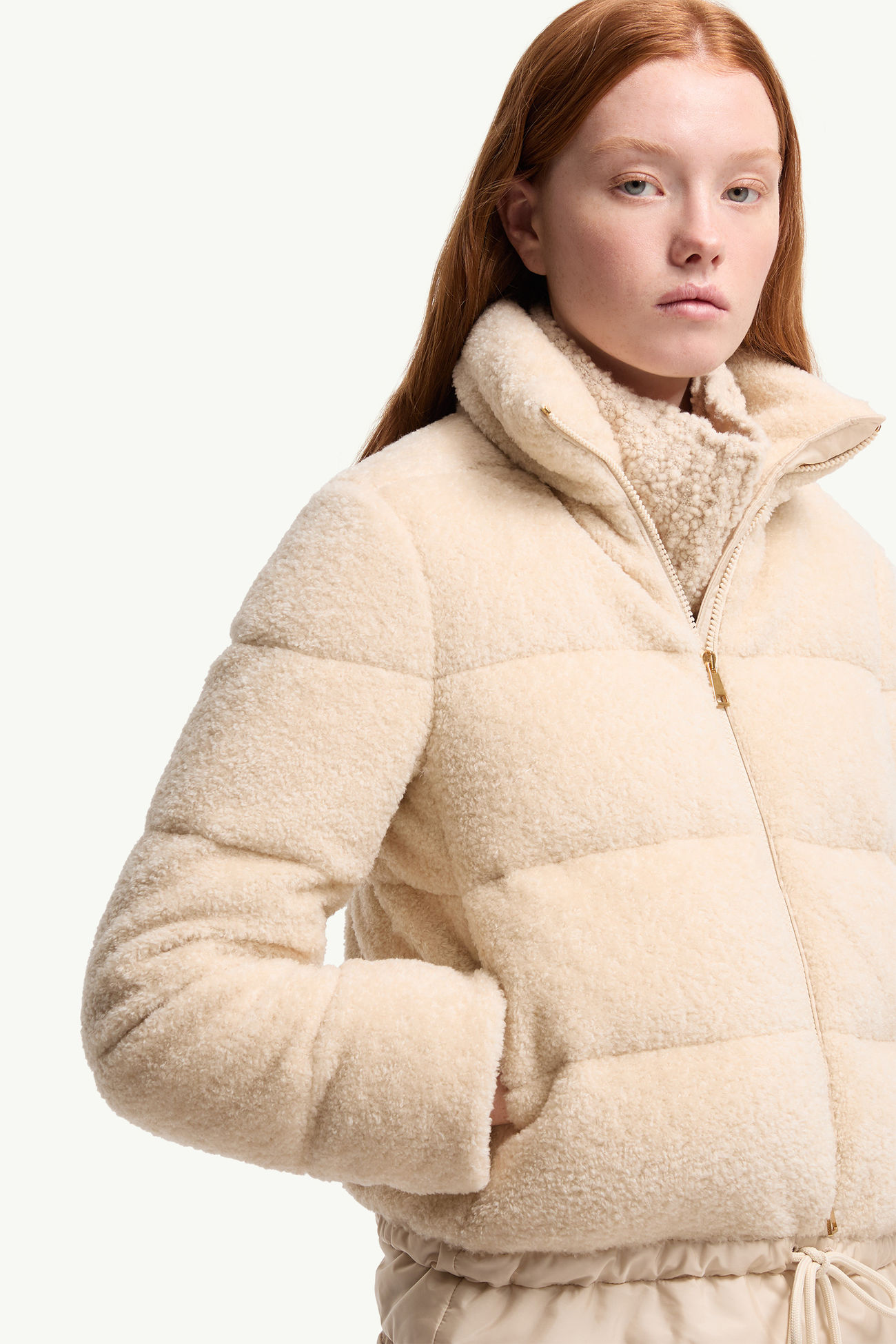 Plumífero corto efecto peluche Cedre Mujer Blanco Marfil Moncler 5