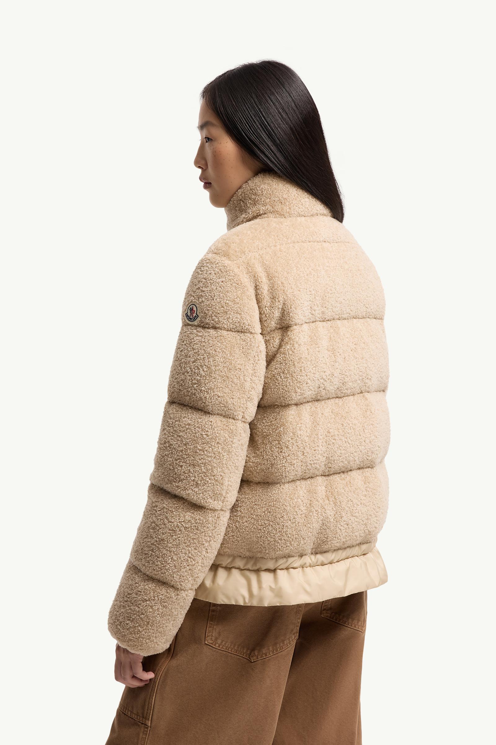 Light Beige Cedre Teddy Short Down Jacket - Short Down Jackets for