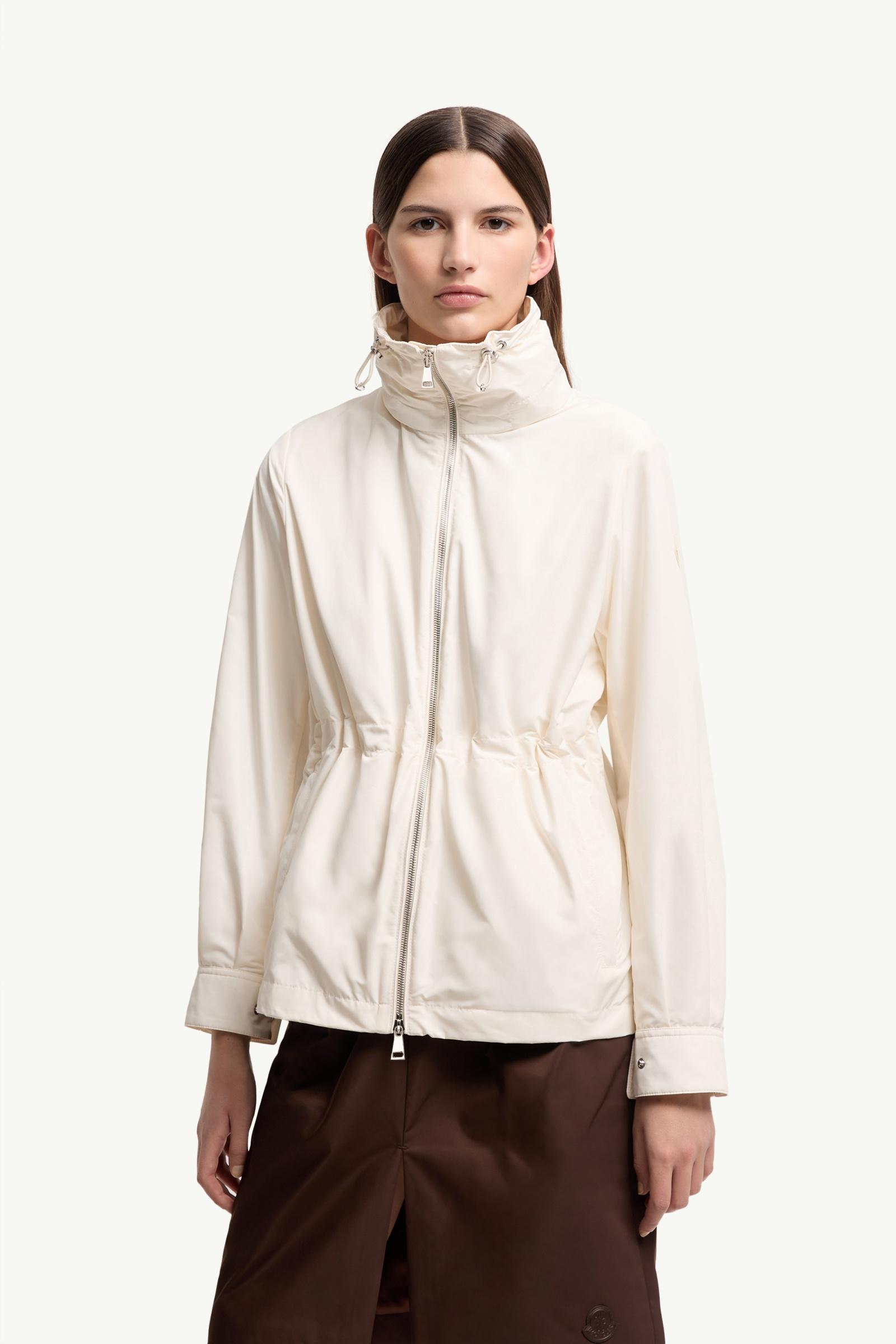 White Enette Hooded Short Parka - Windbreakers & Raincoats for