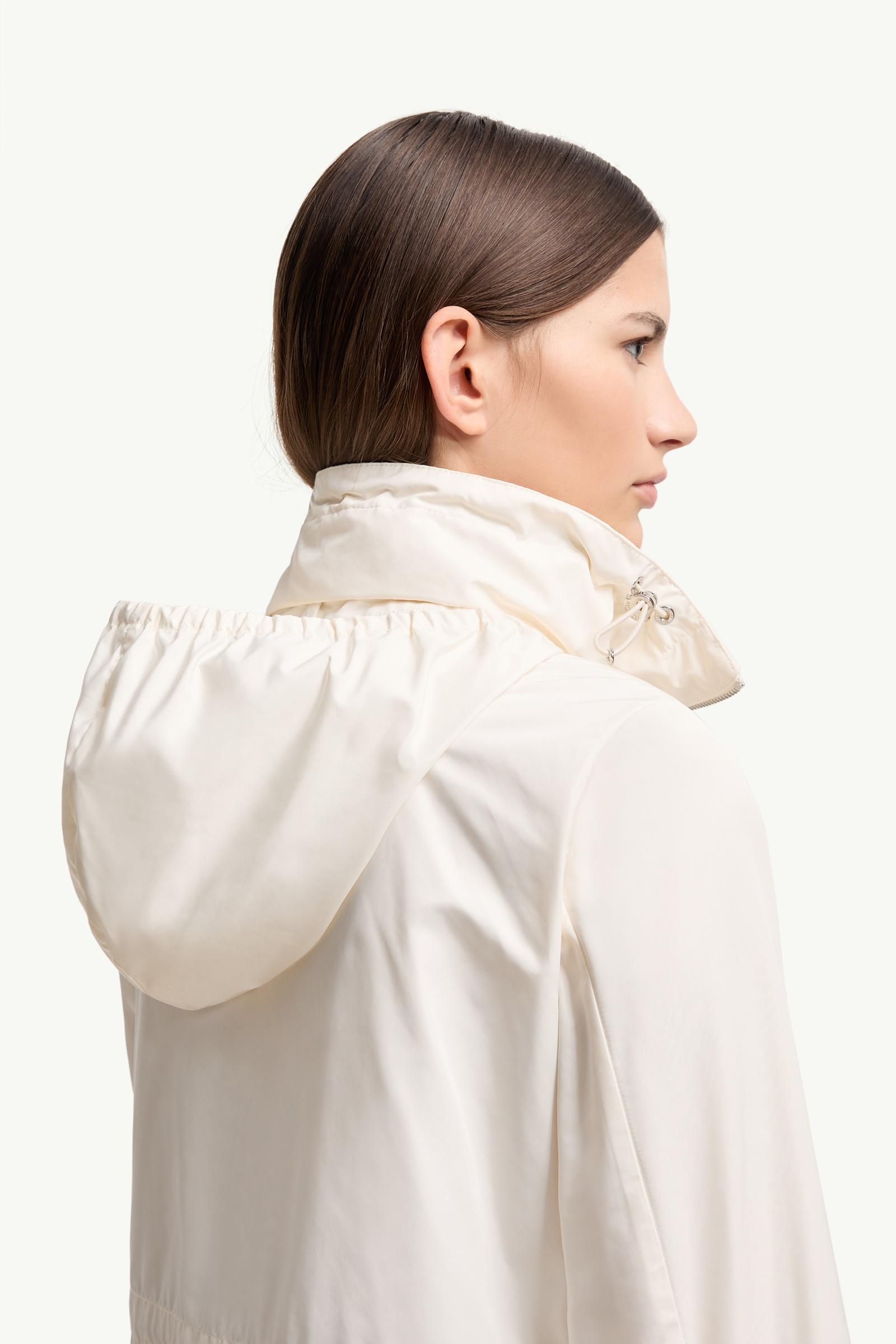 White Enette Hooded Short Parka - Windbreakers & Raincoats for