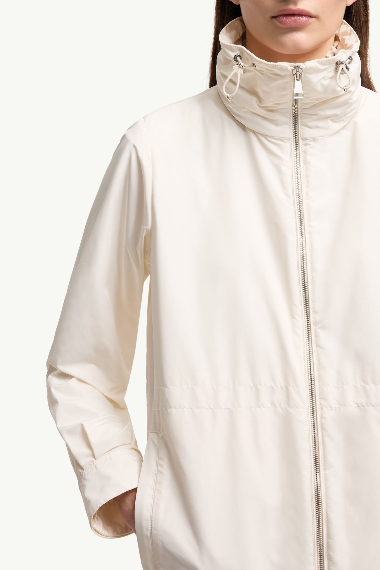 Enette Hooded Short Parka Jacket Women White Moncler 6