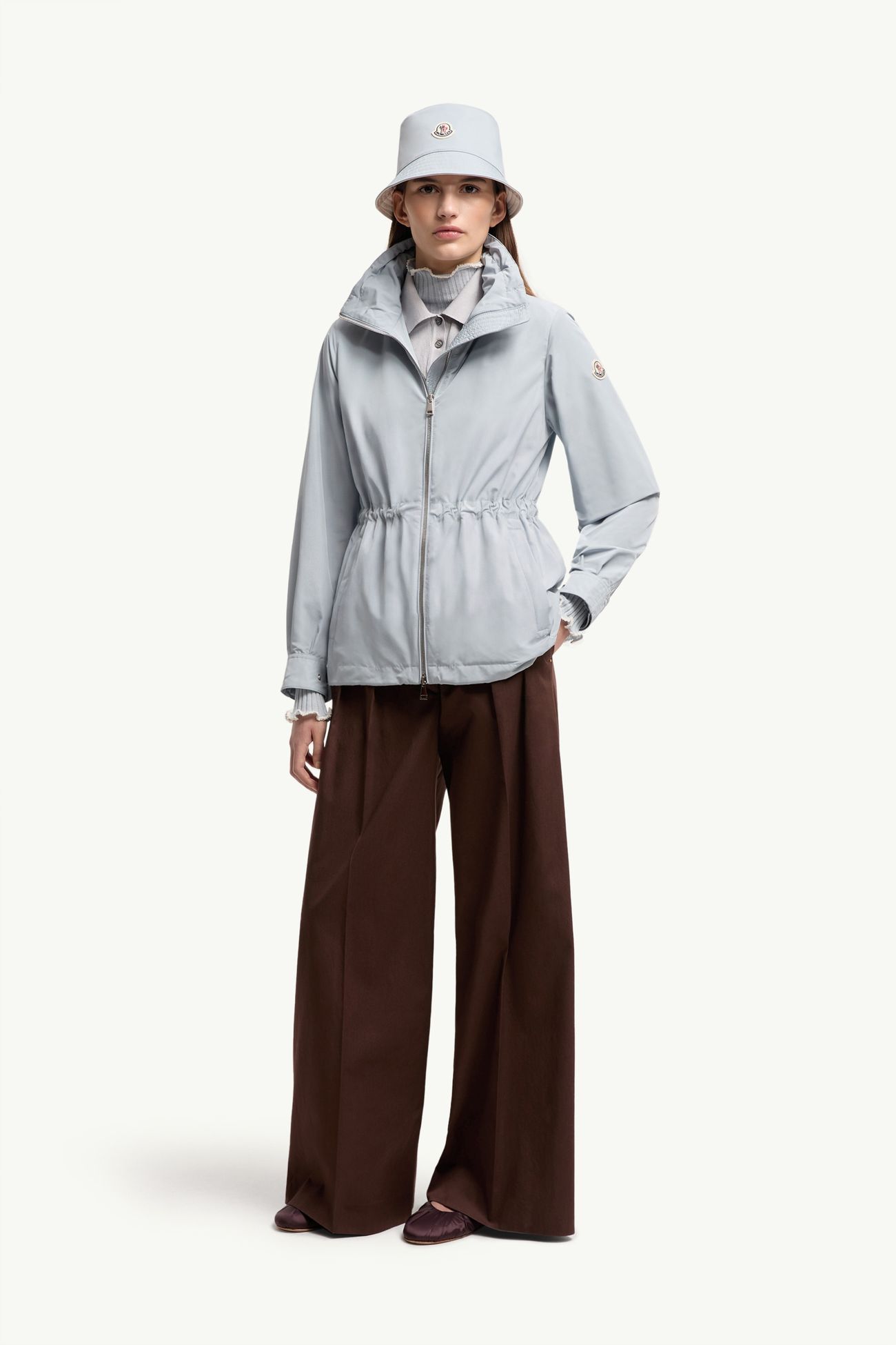 Parka corta con capucha Enette Mujer Azul Hielo Moncler 0