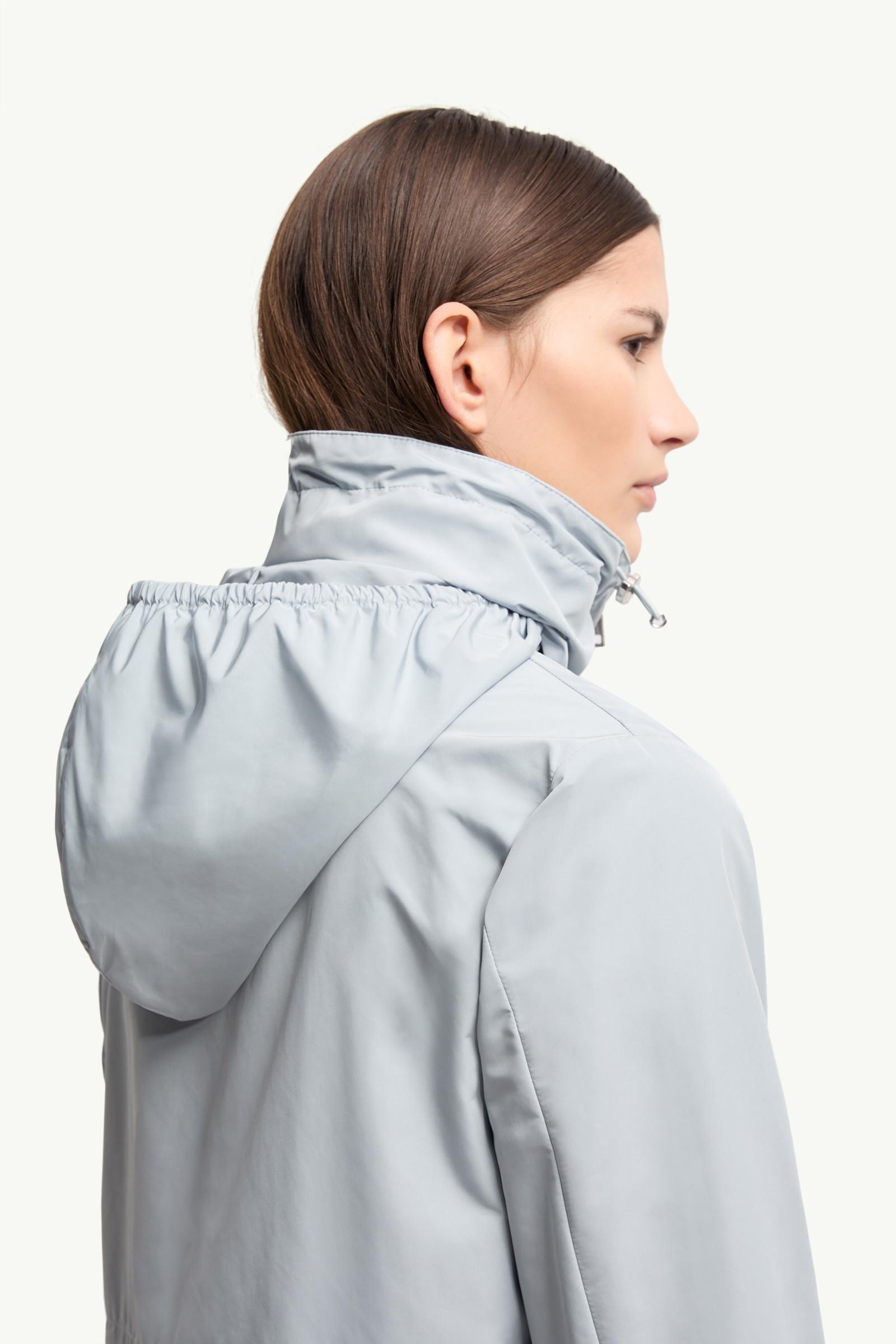Ice Blue Enette Hooded Short Parka - Windbreakers & Raincoats for