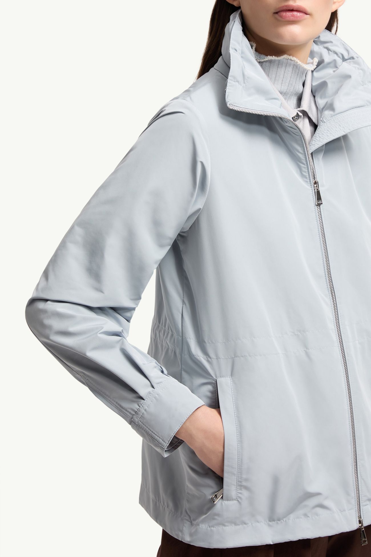 Enette Hooded Short Parka Jacket Women Ice Blue Moncler 6