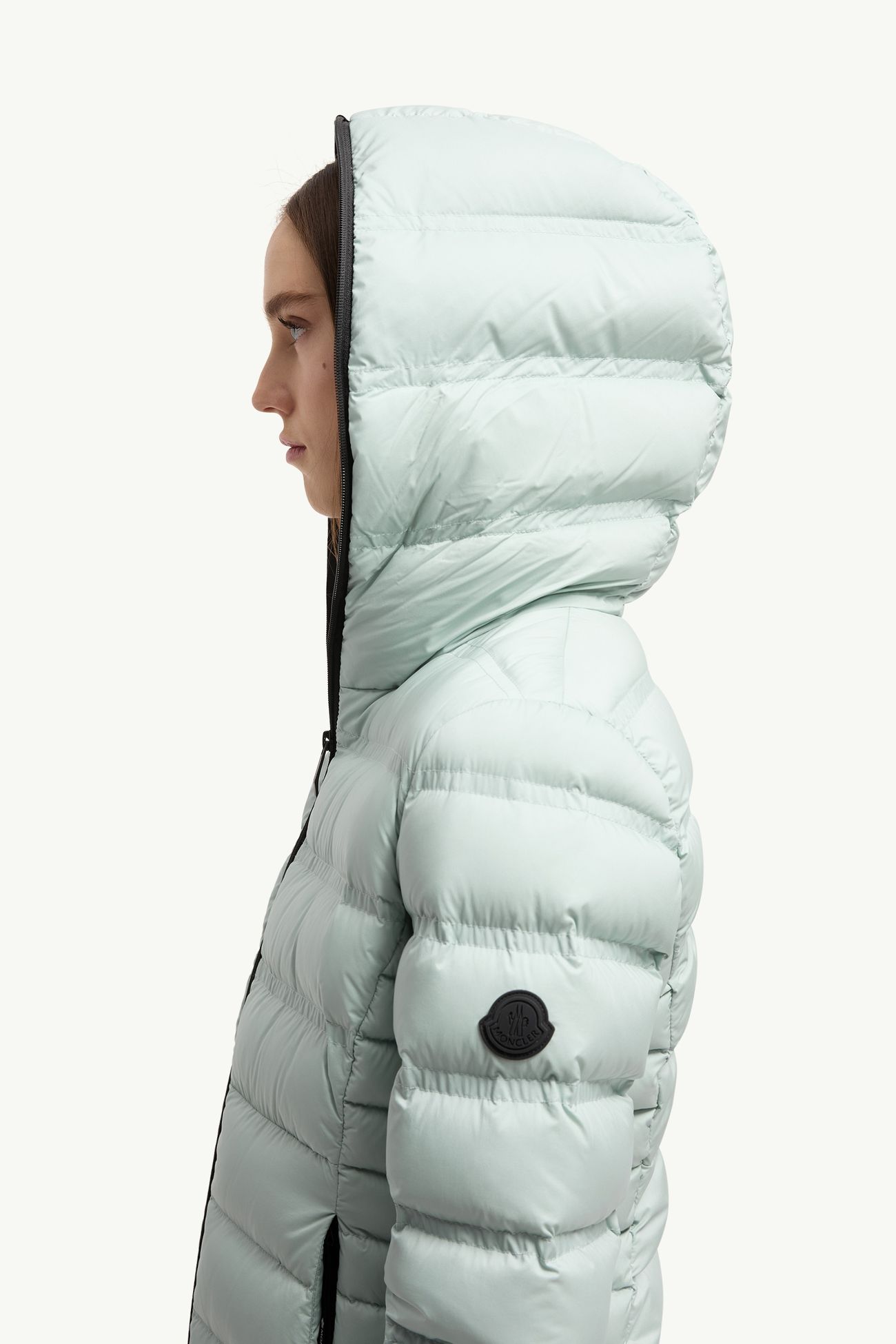 Alete kurze Daunenjacke mit Kapuze Damen Wassergrün Moncler 1