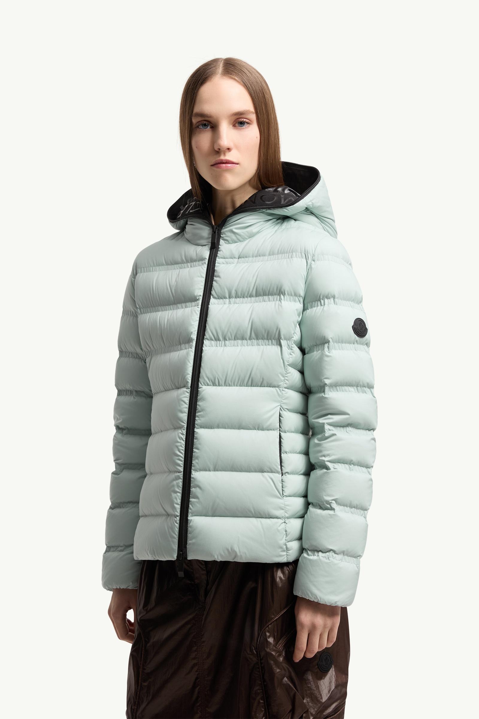 Aqua Green Alete Hooded Short Down Jacket - Short Down Jackets for