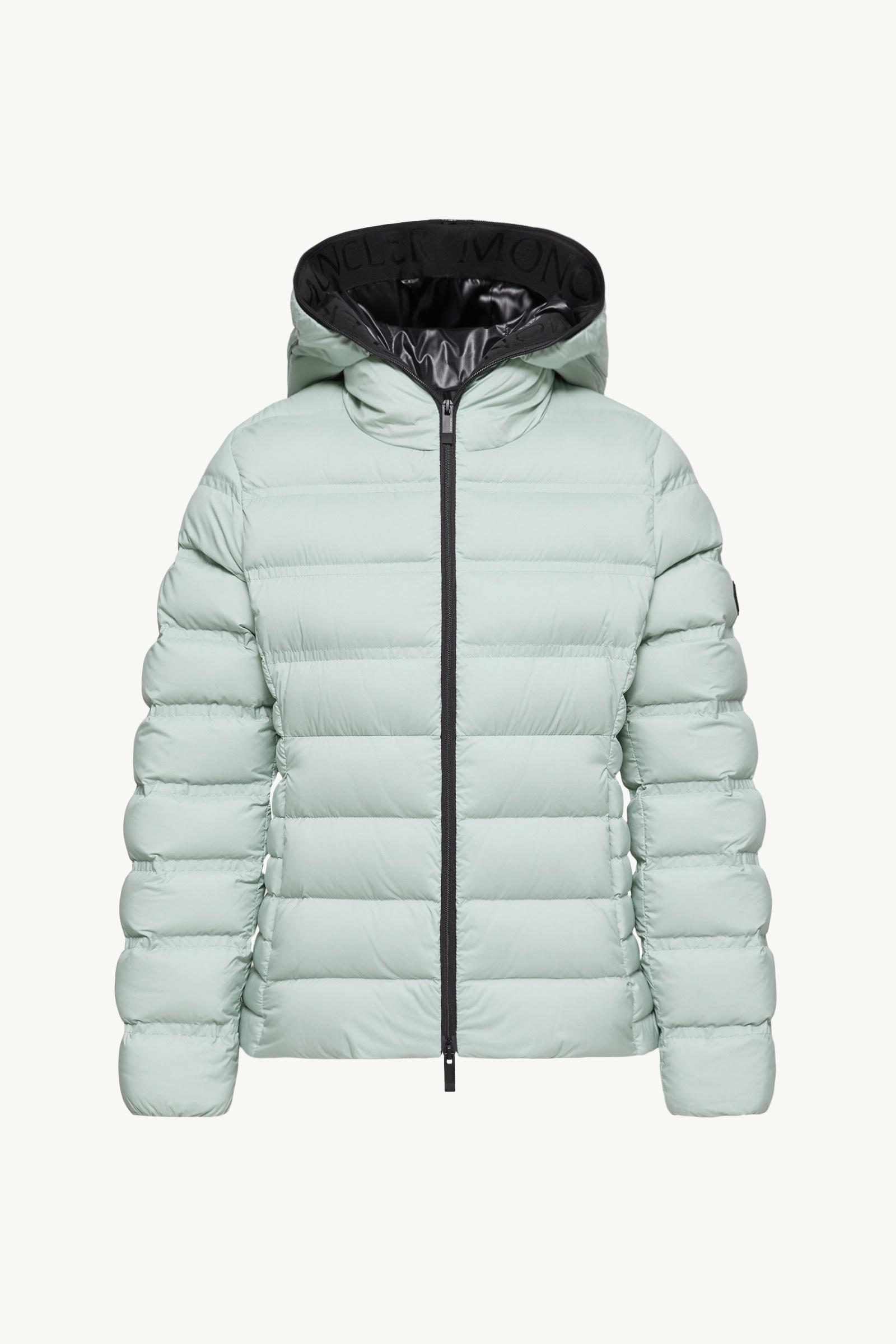Piumino corto Alete con cappuccio Donna Verde Acqua Moncler