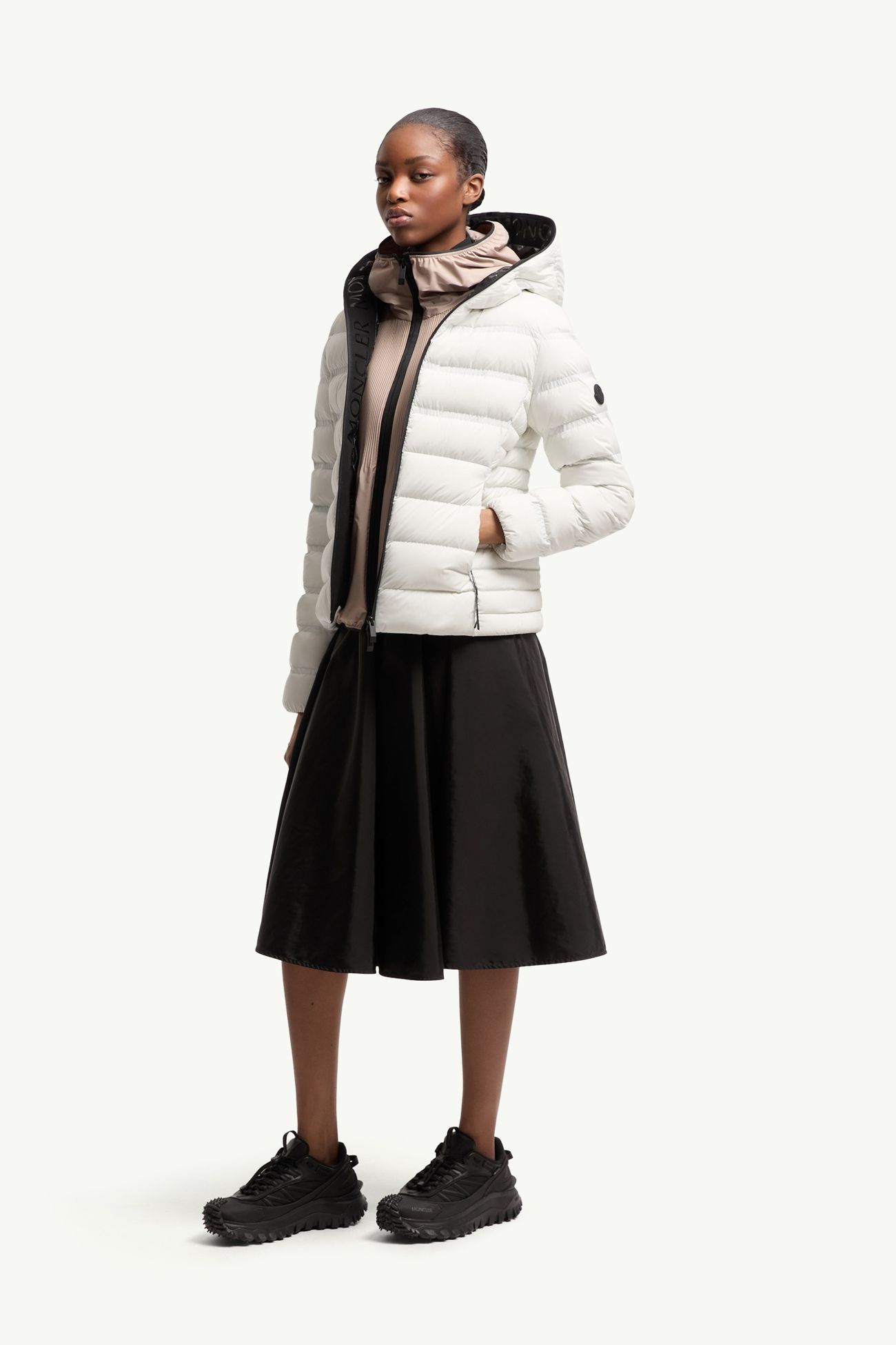 Alete kurze Daunenjacke mit Kapuze Damen Weiß Moncler 0