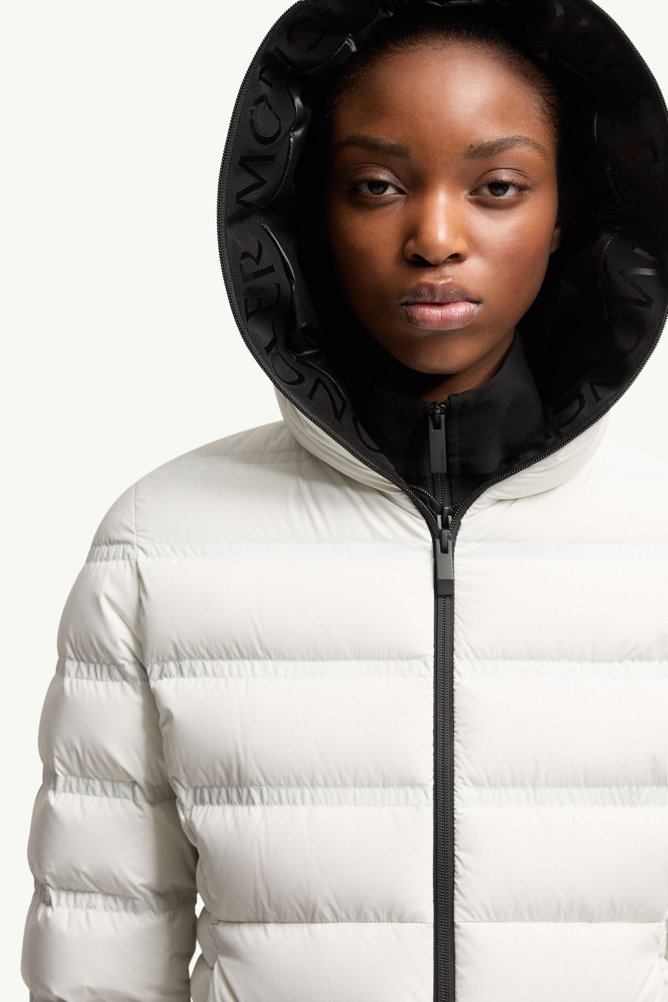 Alete Hooded Short Down Jacket Women White Moncler 5