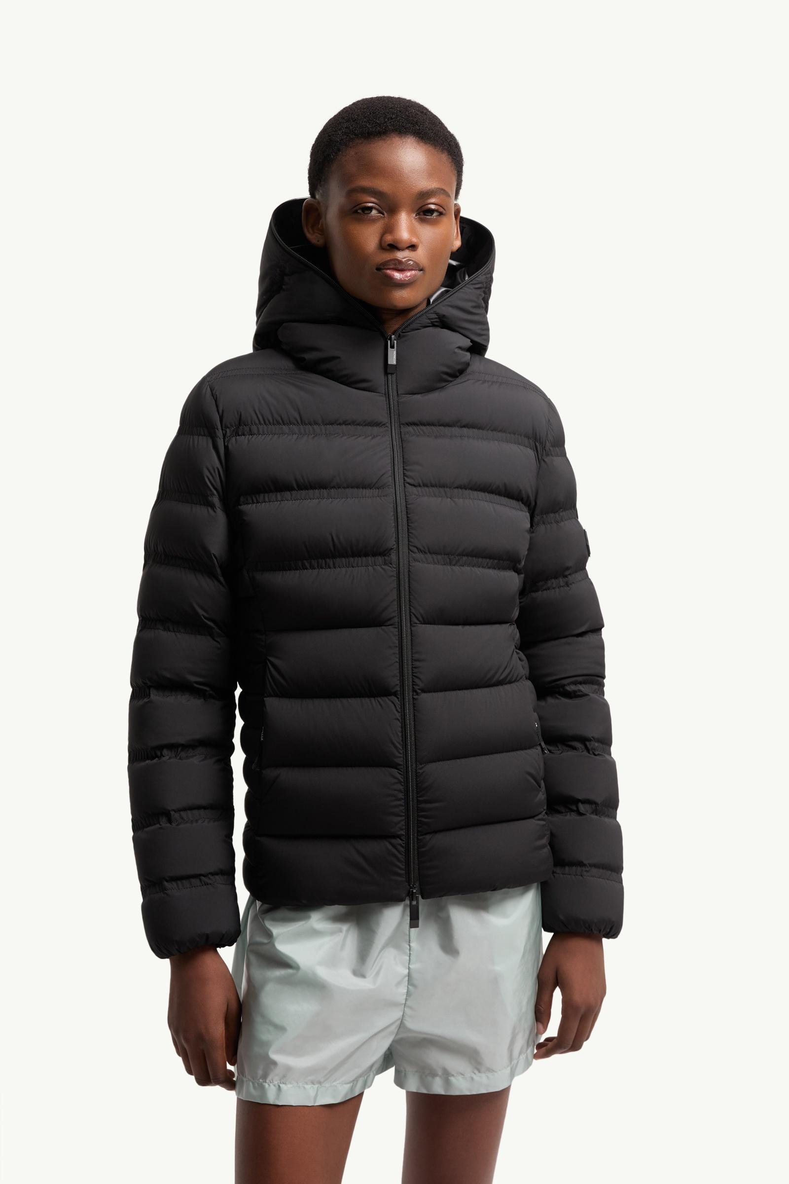 Black Alete Hooded Short Down Jacket - Short Down Jackets for